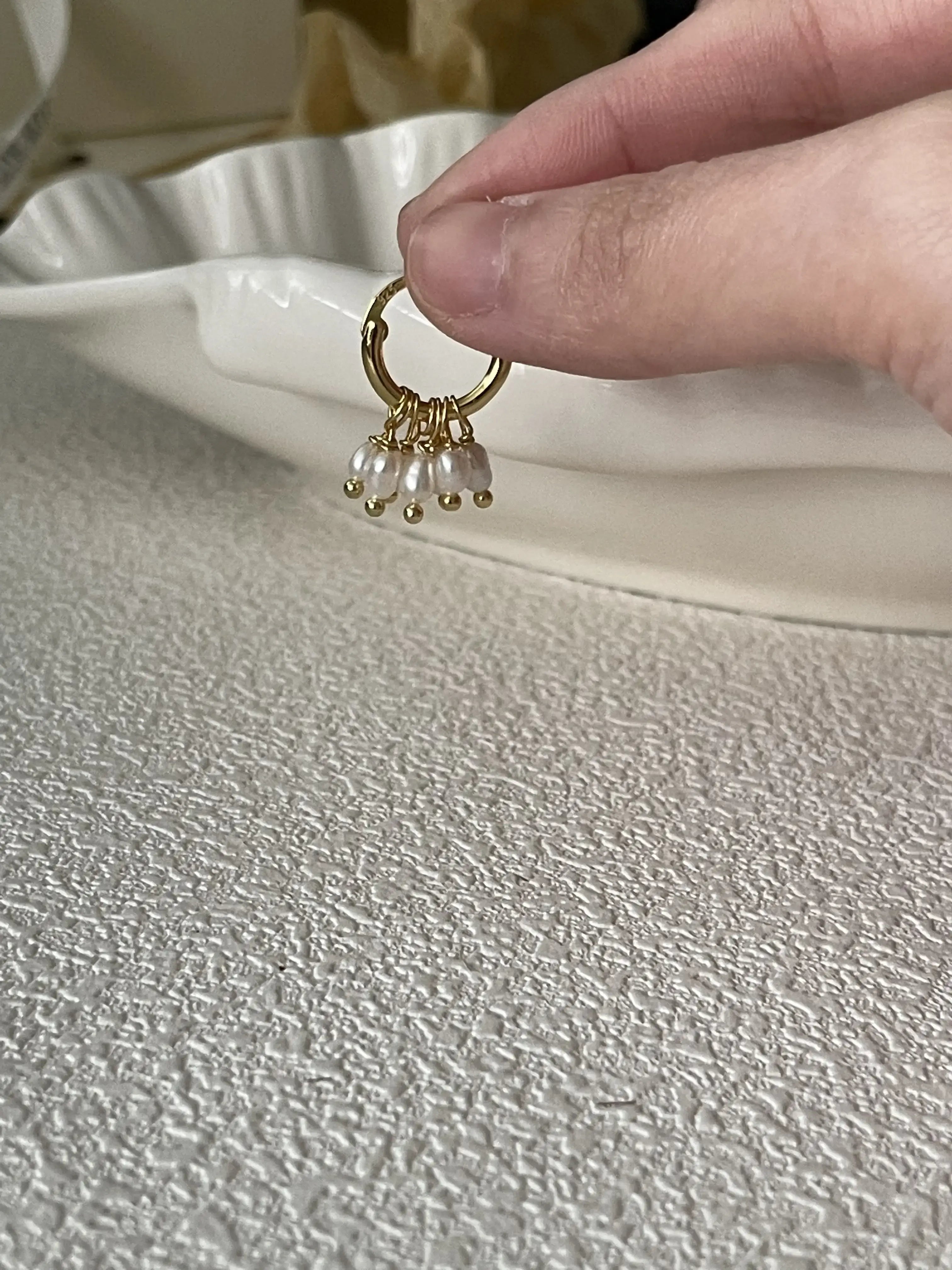 Vintage Rice Pearl Suspended Earrings