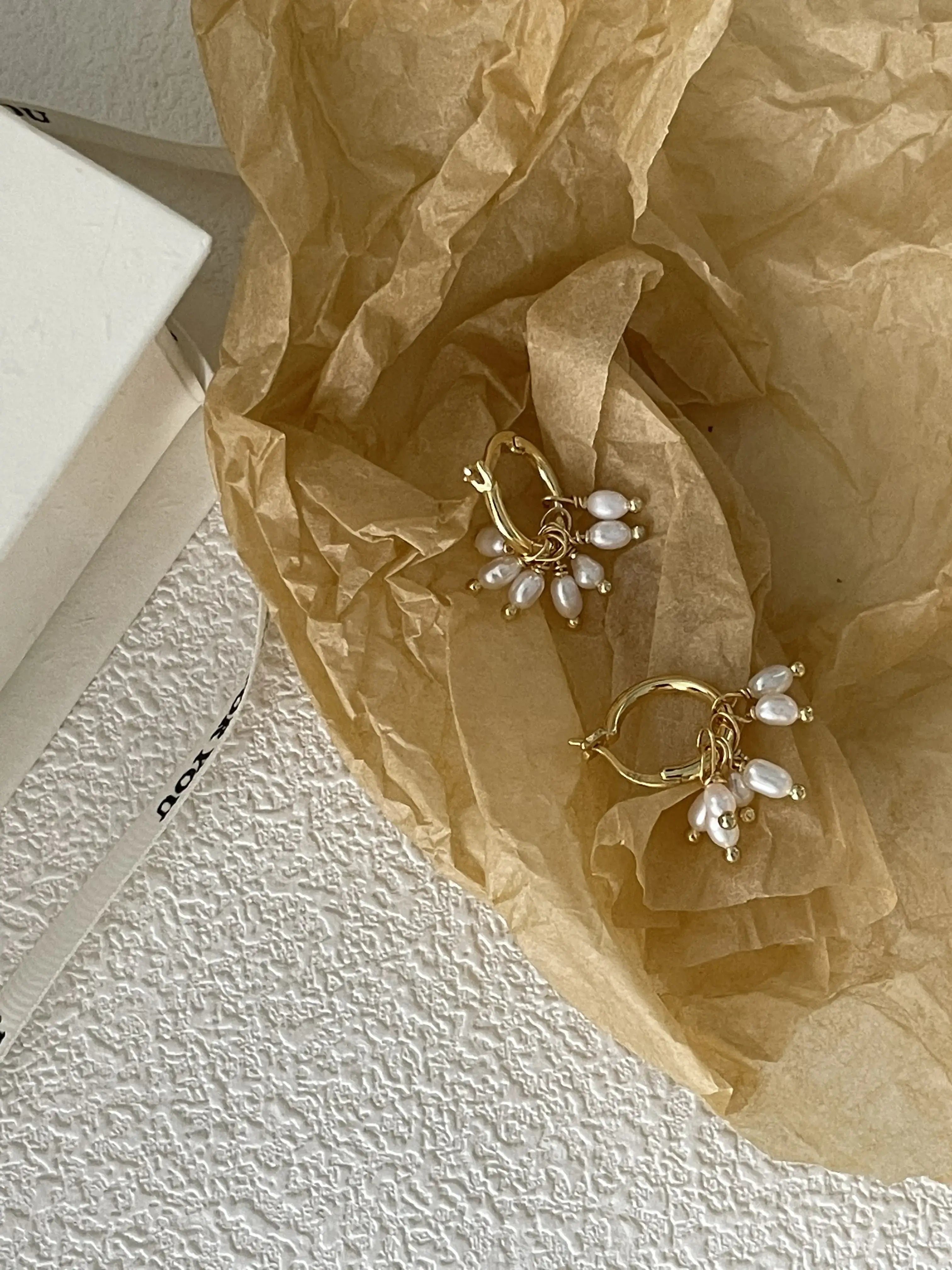 Vintage Rice Pearl Suspended Earrings