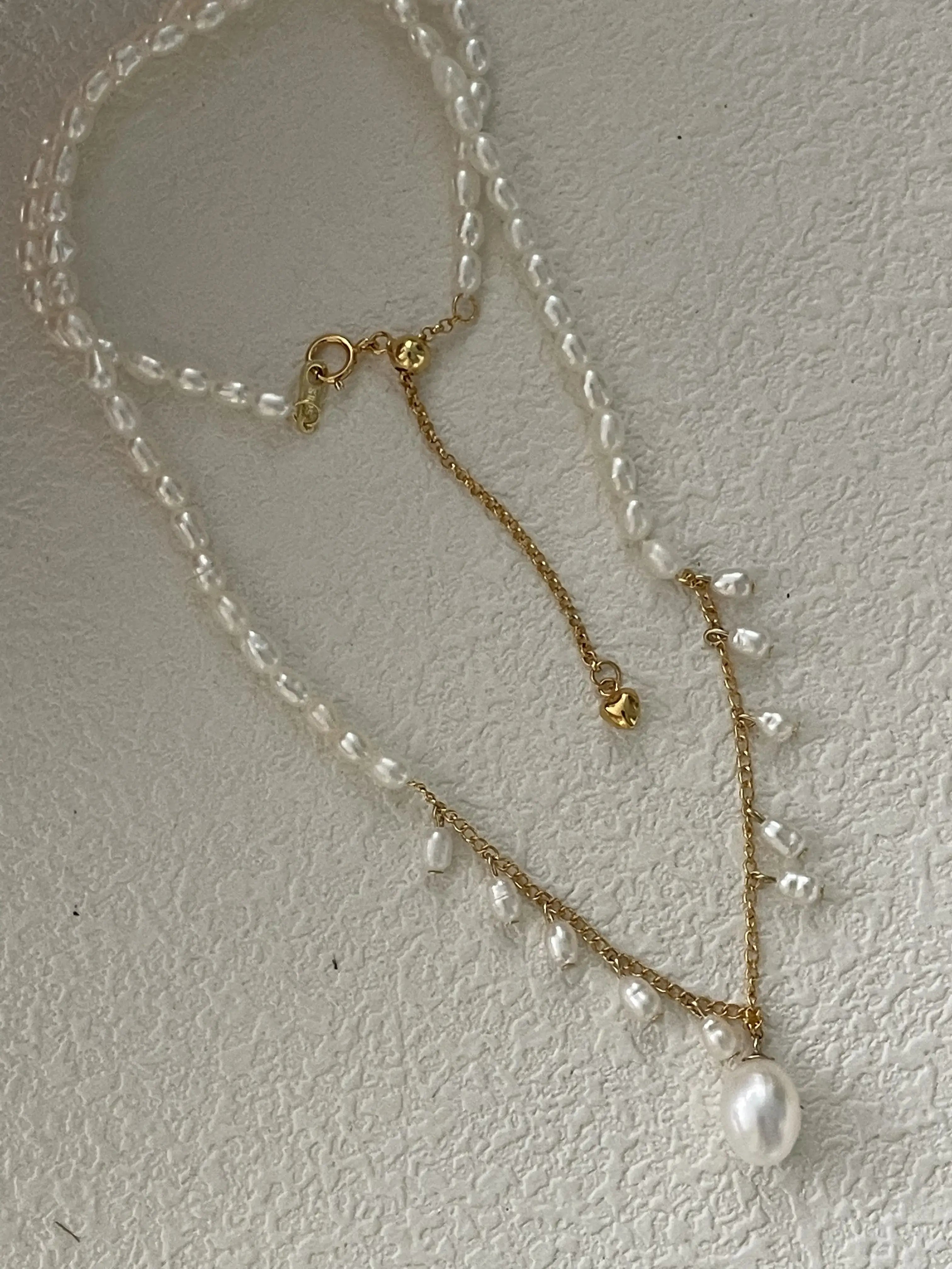 14K Gold Vintage Freshwater Pearl Pendant Necklace