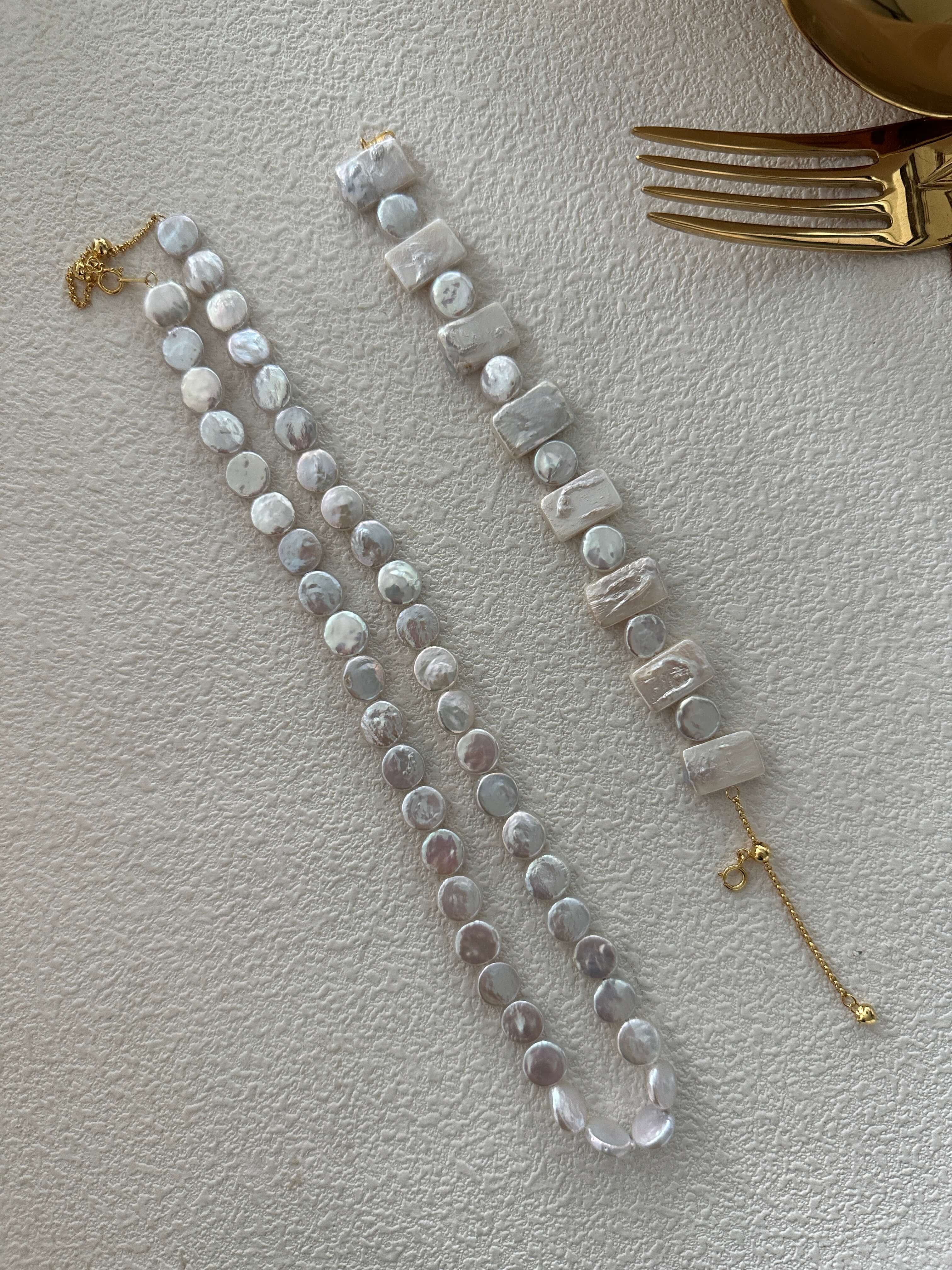 Mini Coin Baroque Pearl Strand Necklace