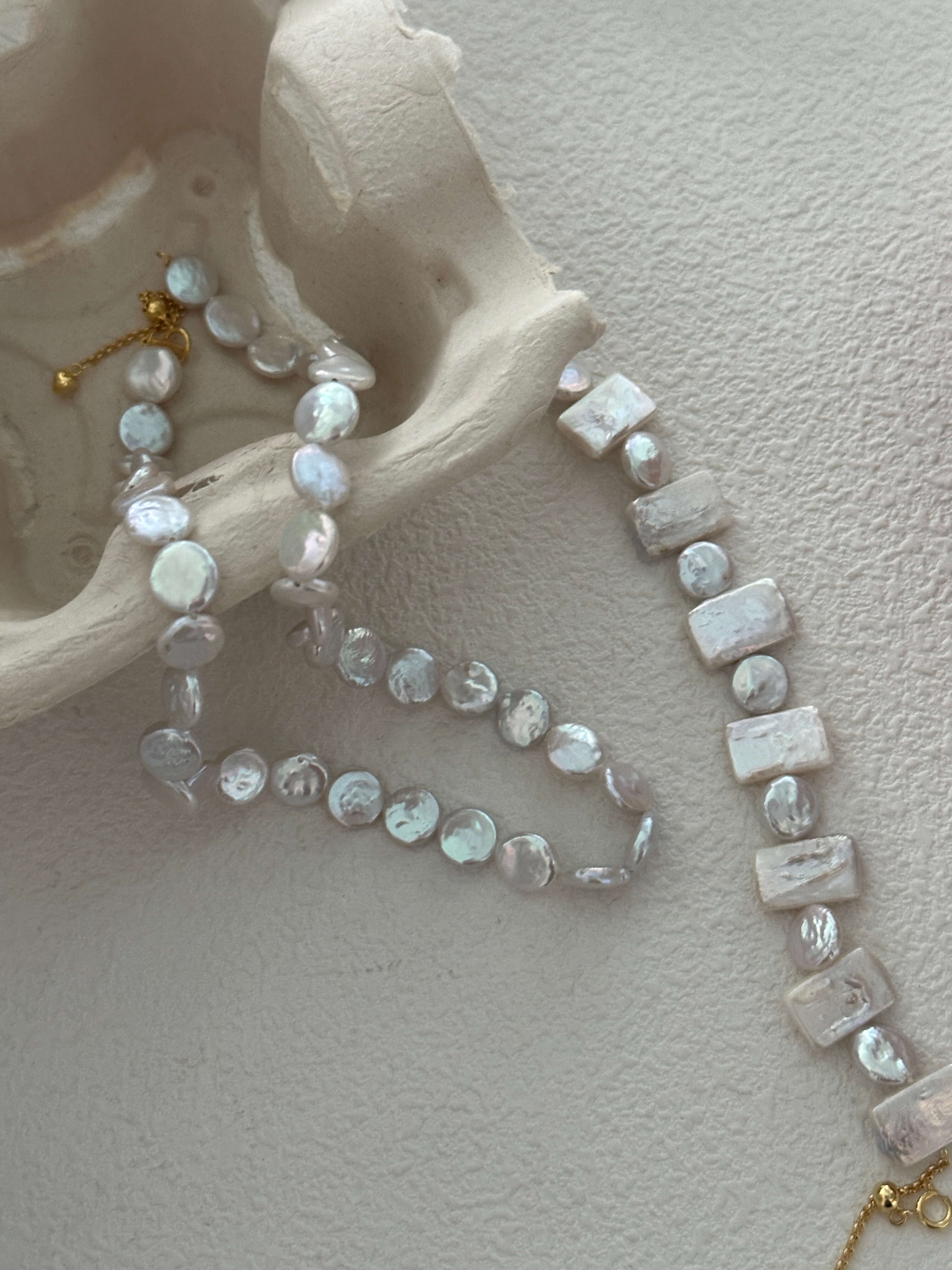 Mini Coin Baroque Pearl Strand Necklace