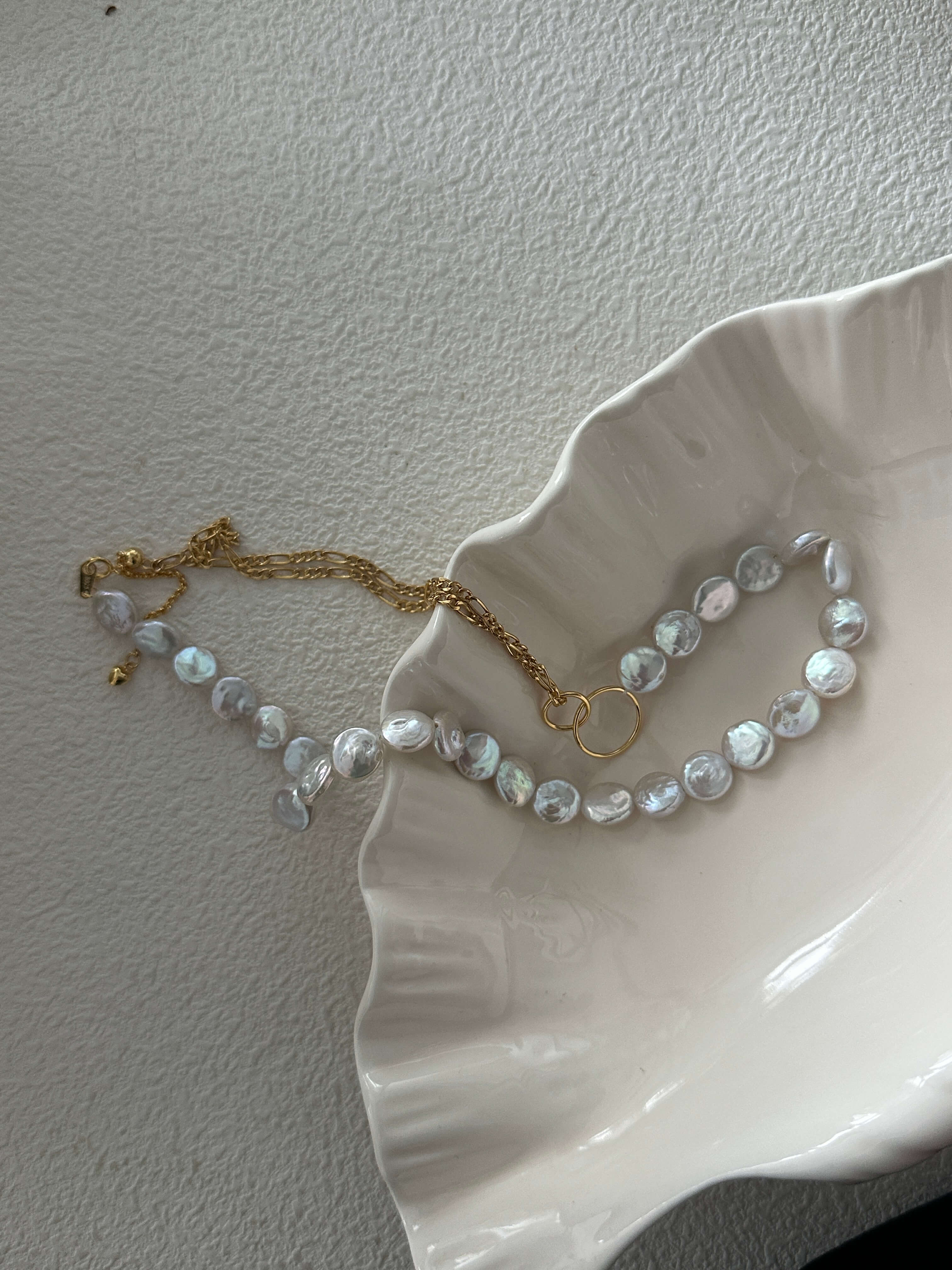 14K Gold Mini Coin Baroque Pearl Necklace