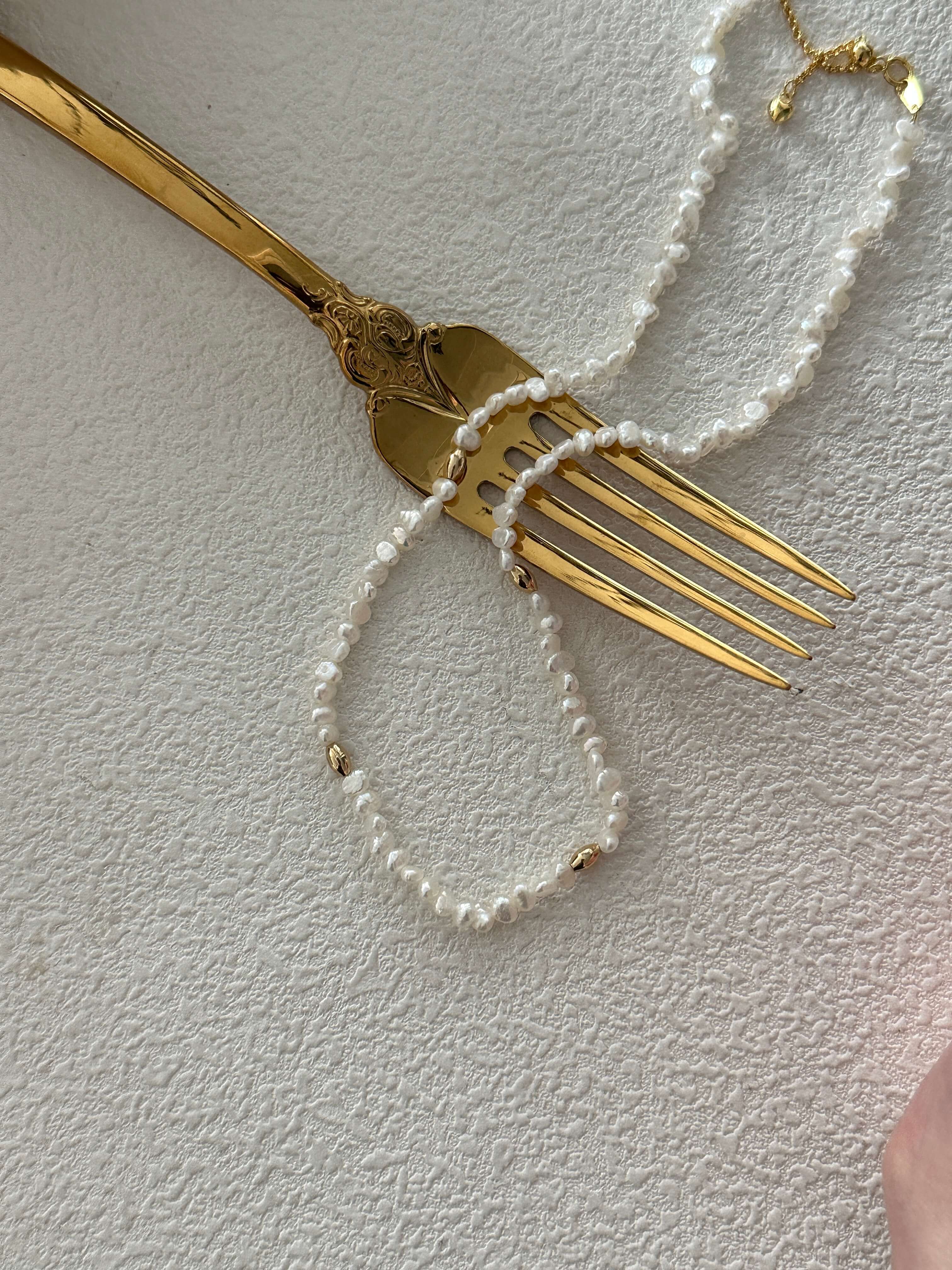 Mini Freshwater Baroque Pearl Strand Necklace