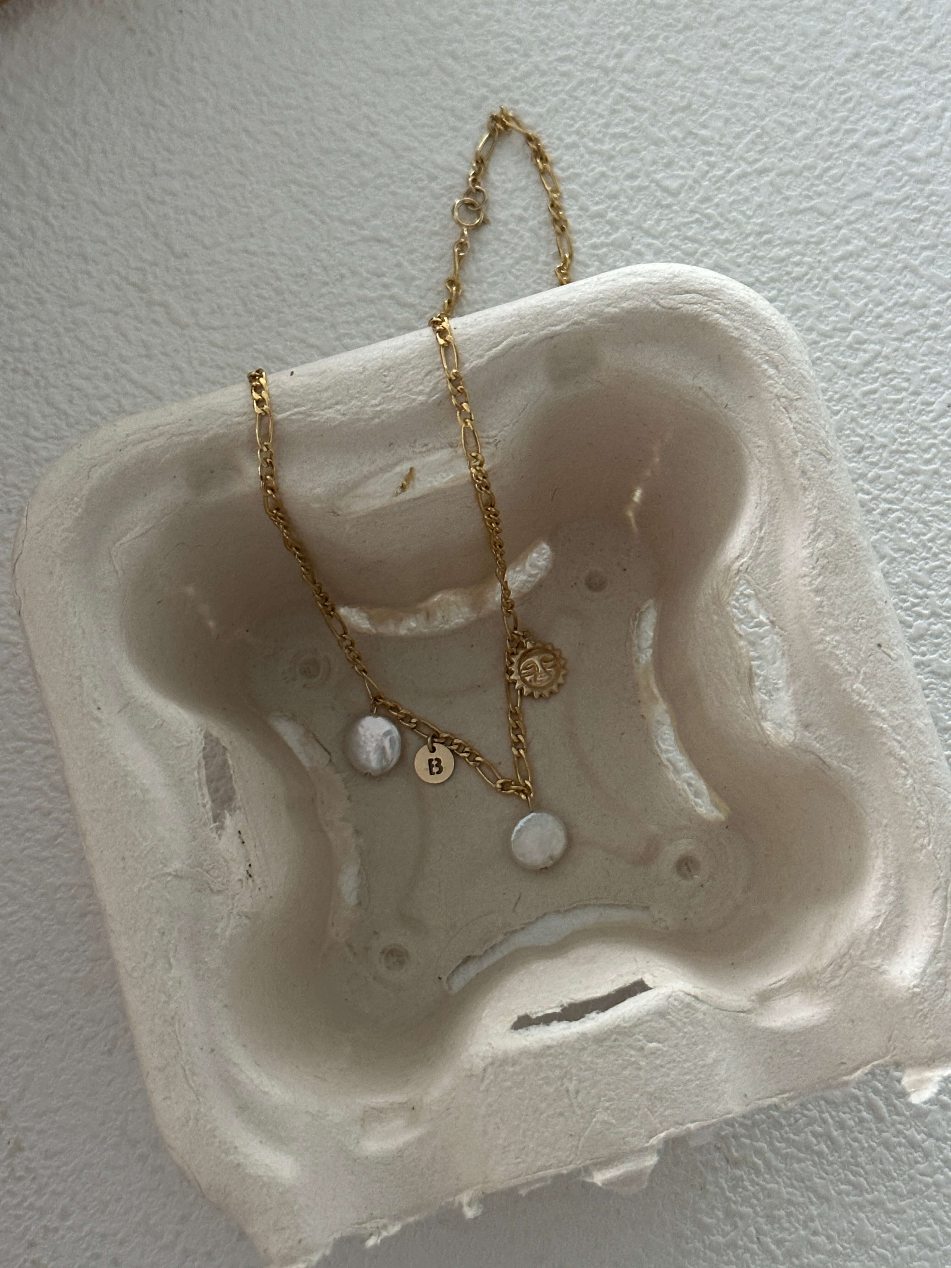 14K Gold Mini Coin Baroque Pearl Pendant Necklace