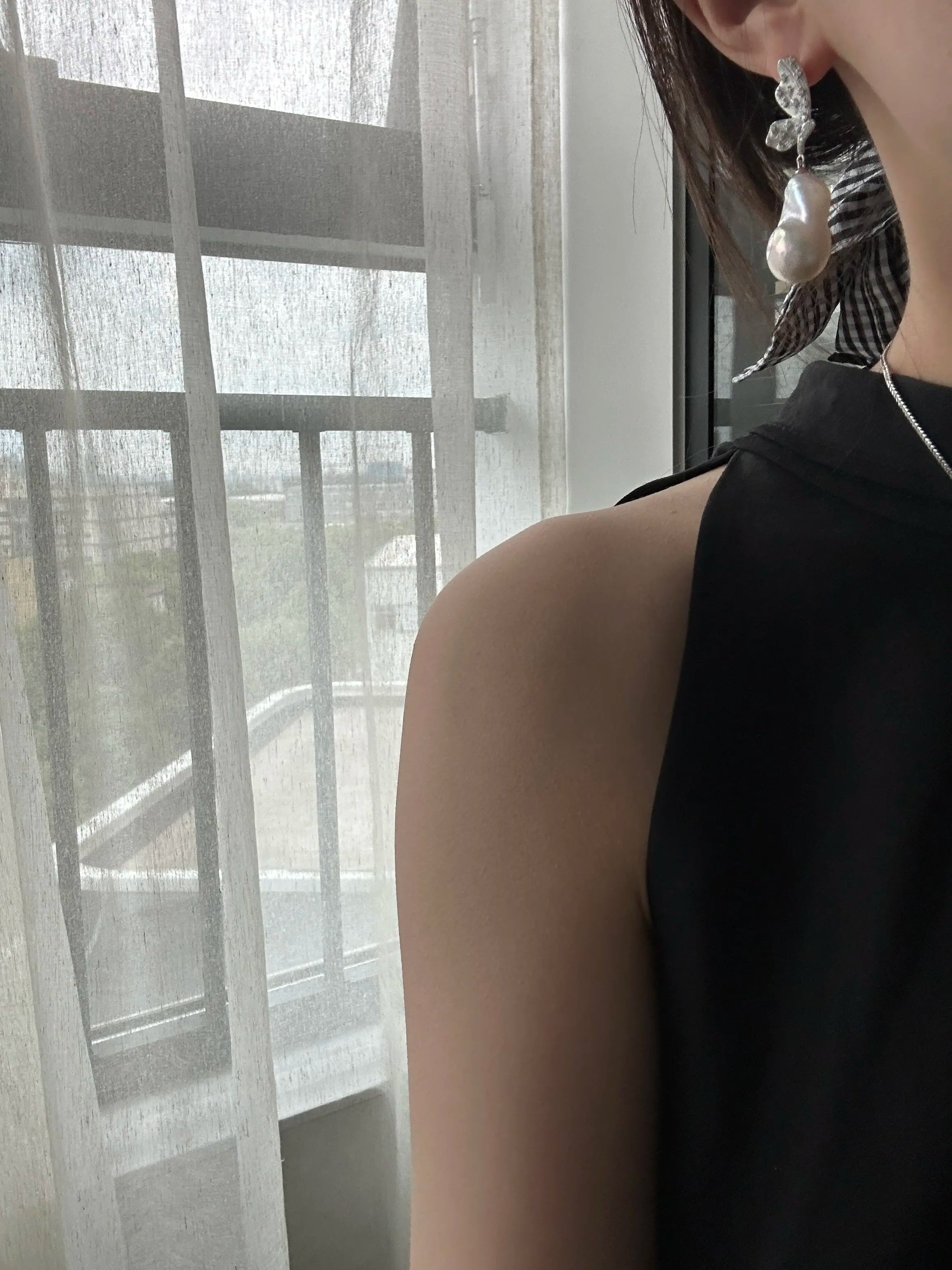 Classic Butterfly Baroque Pearl Drop Earrings