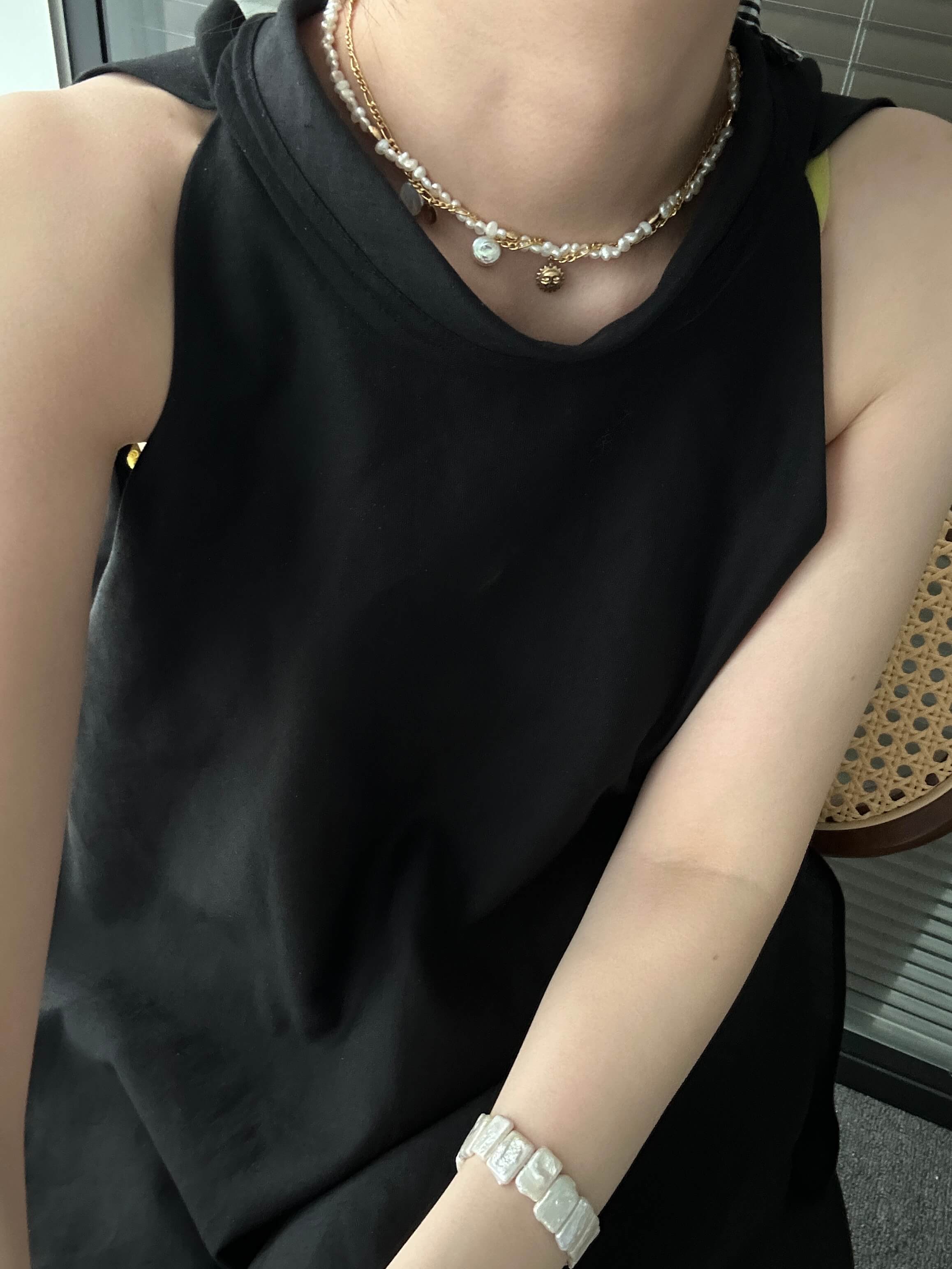 Mini Freshwater Baroque Pearl Strand Necklace