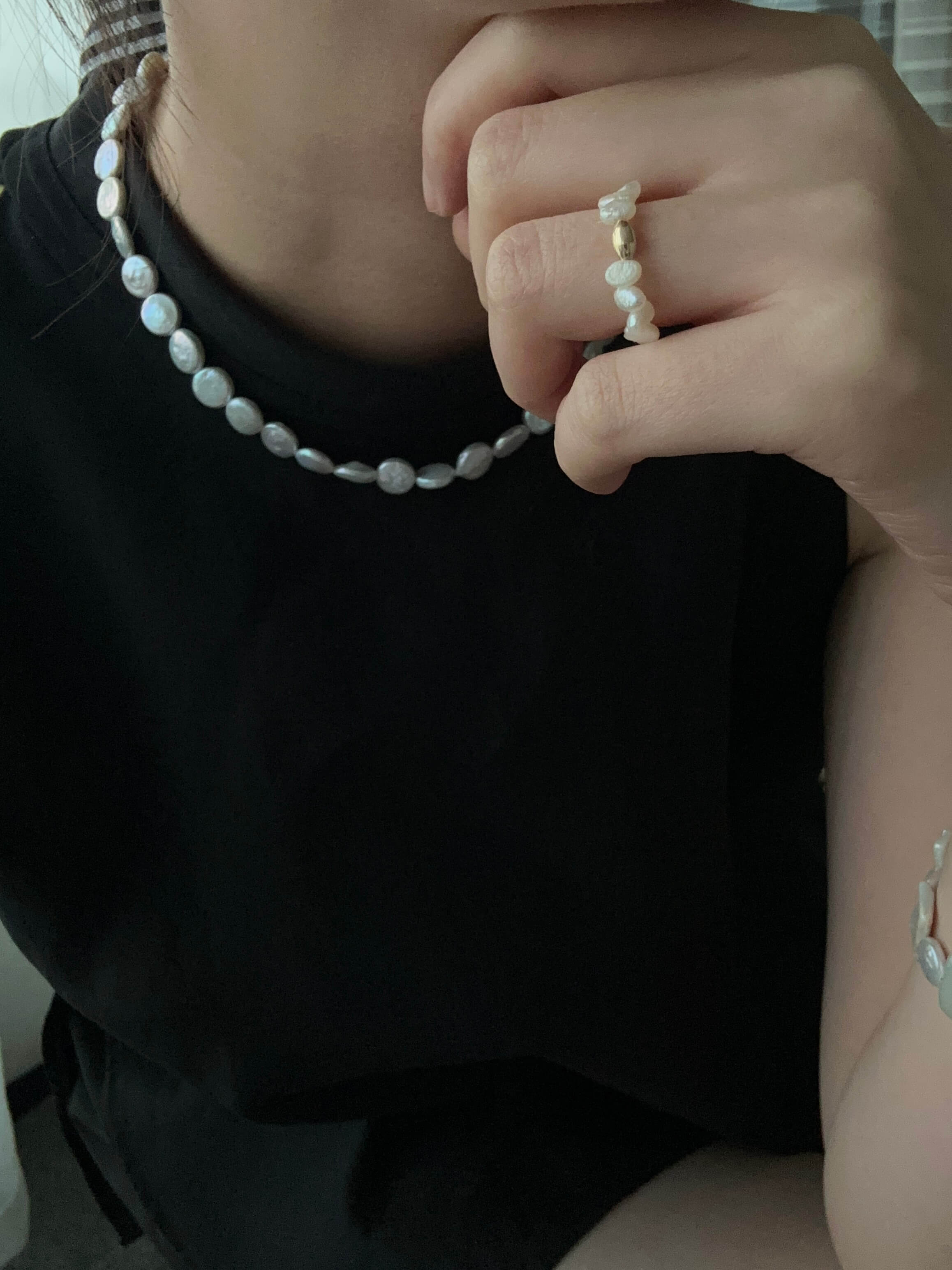 Mini Coin Baroque Pearl Strand Necklace