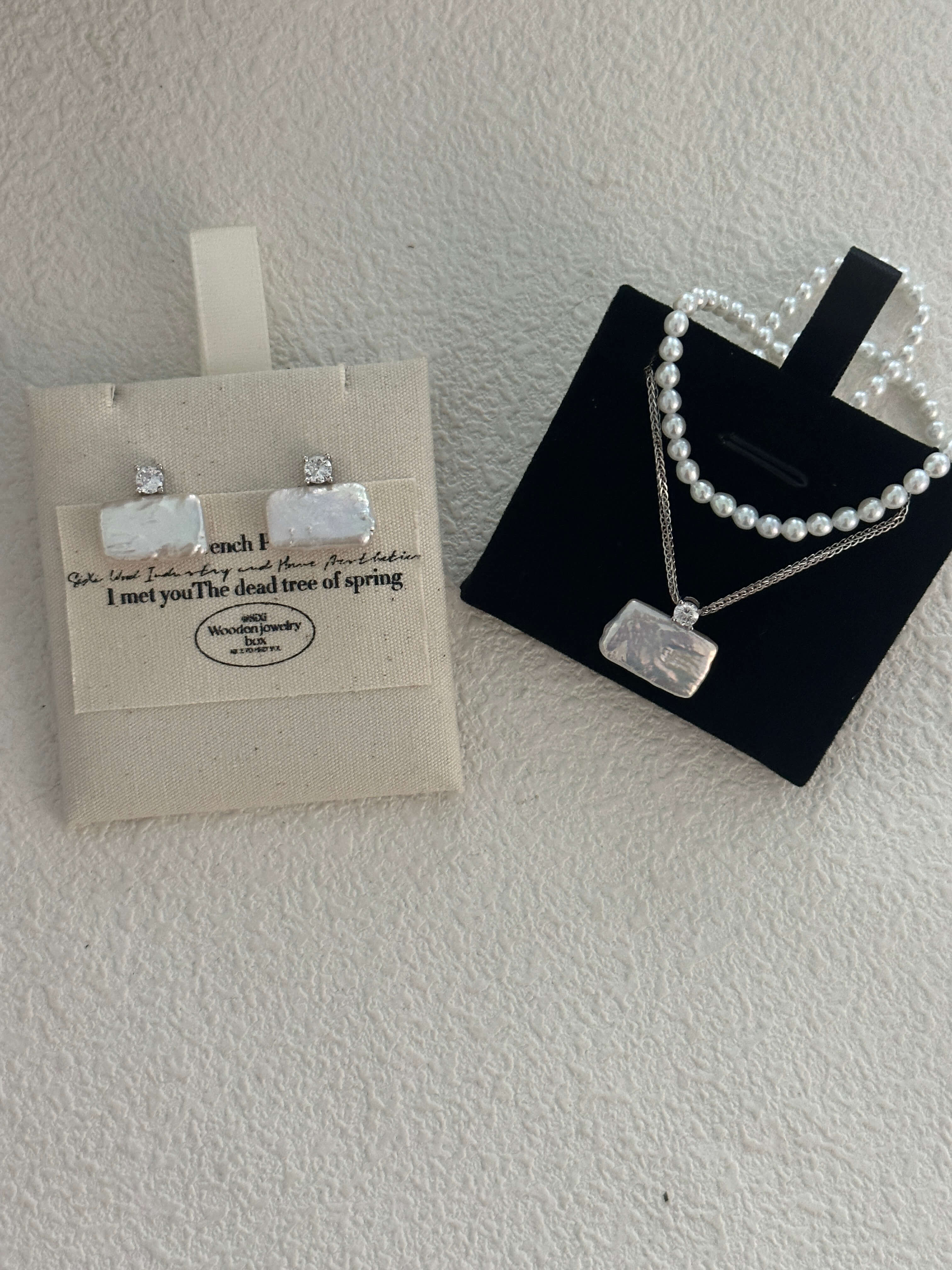 Square Baroque Freshwater Pearl Pendant Necklace