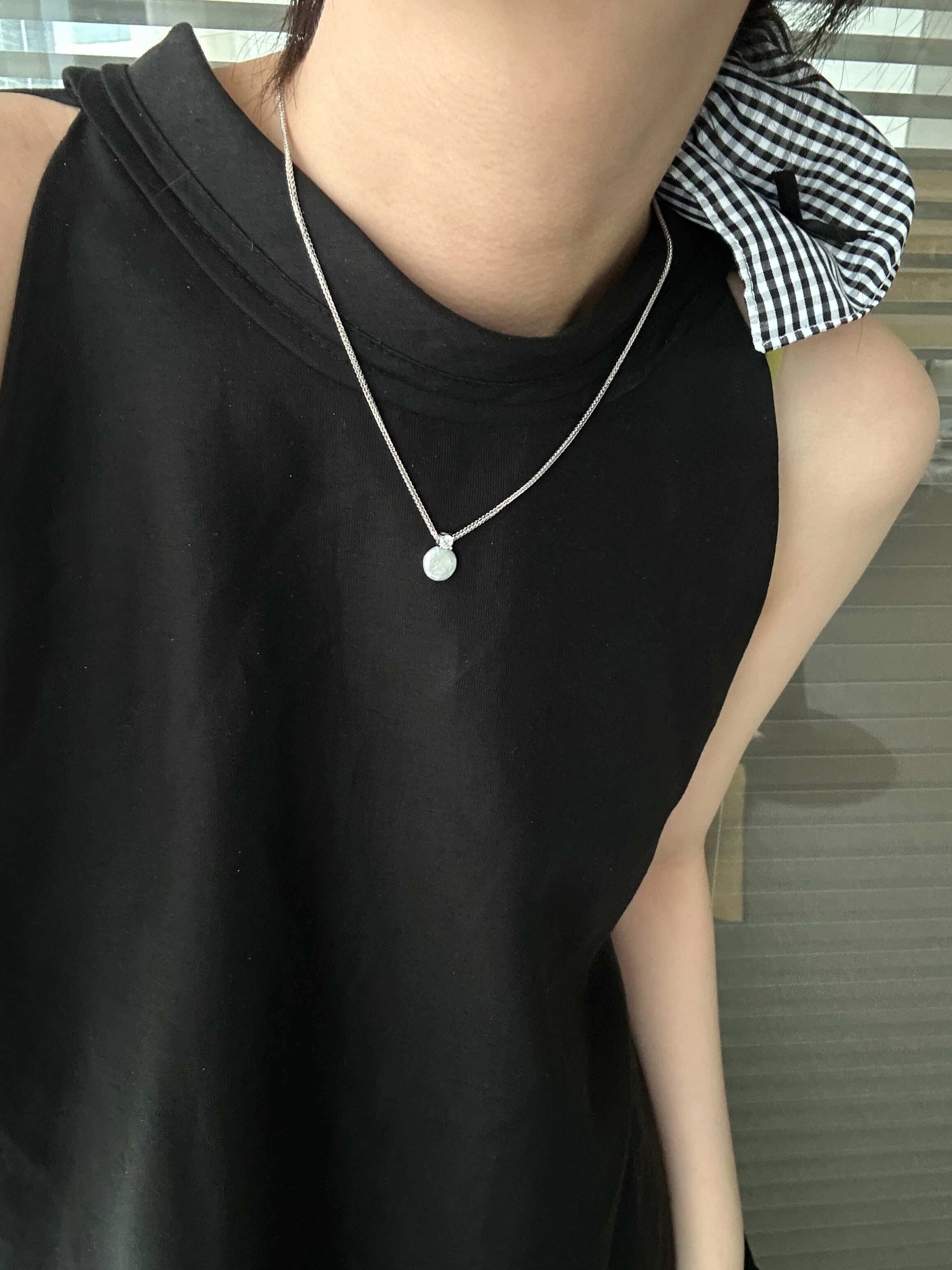 Mini Coin Baroque Pearl Pendant Necklace