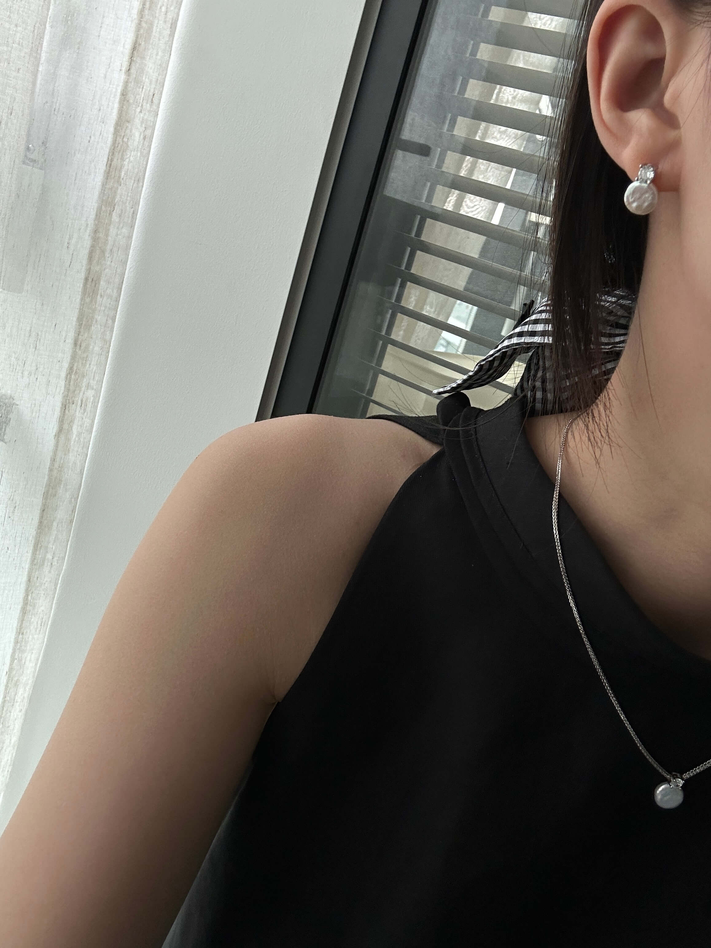 Classic Small Disc Baroque Pearl Stud Earrings