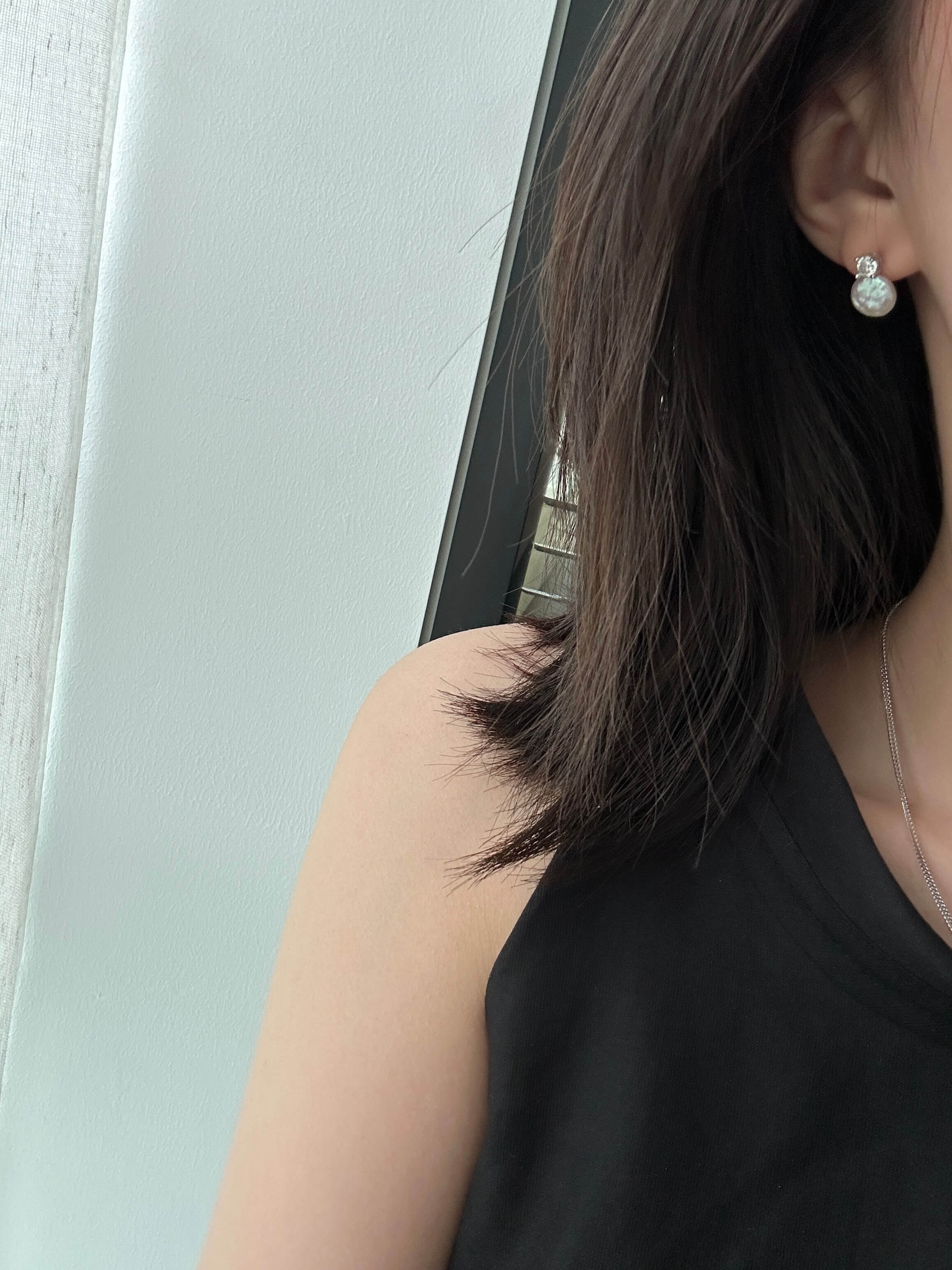 Classic Small Disc Baroque Pearl Stud Earrings