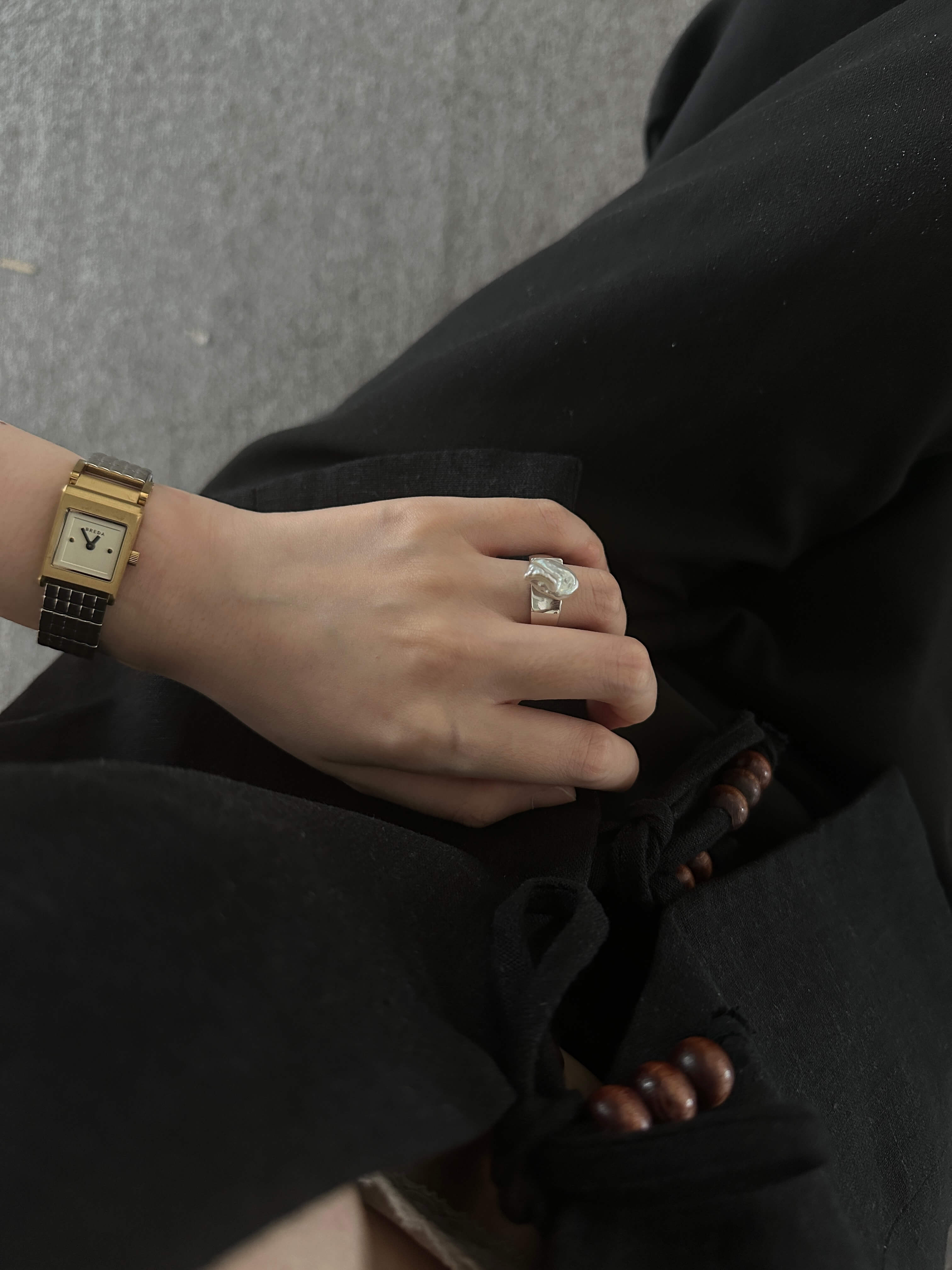 Keshi Pearl Sterling Silver Ring