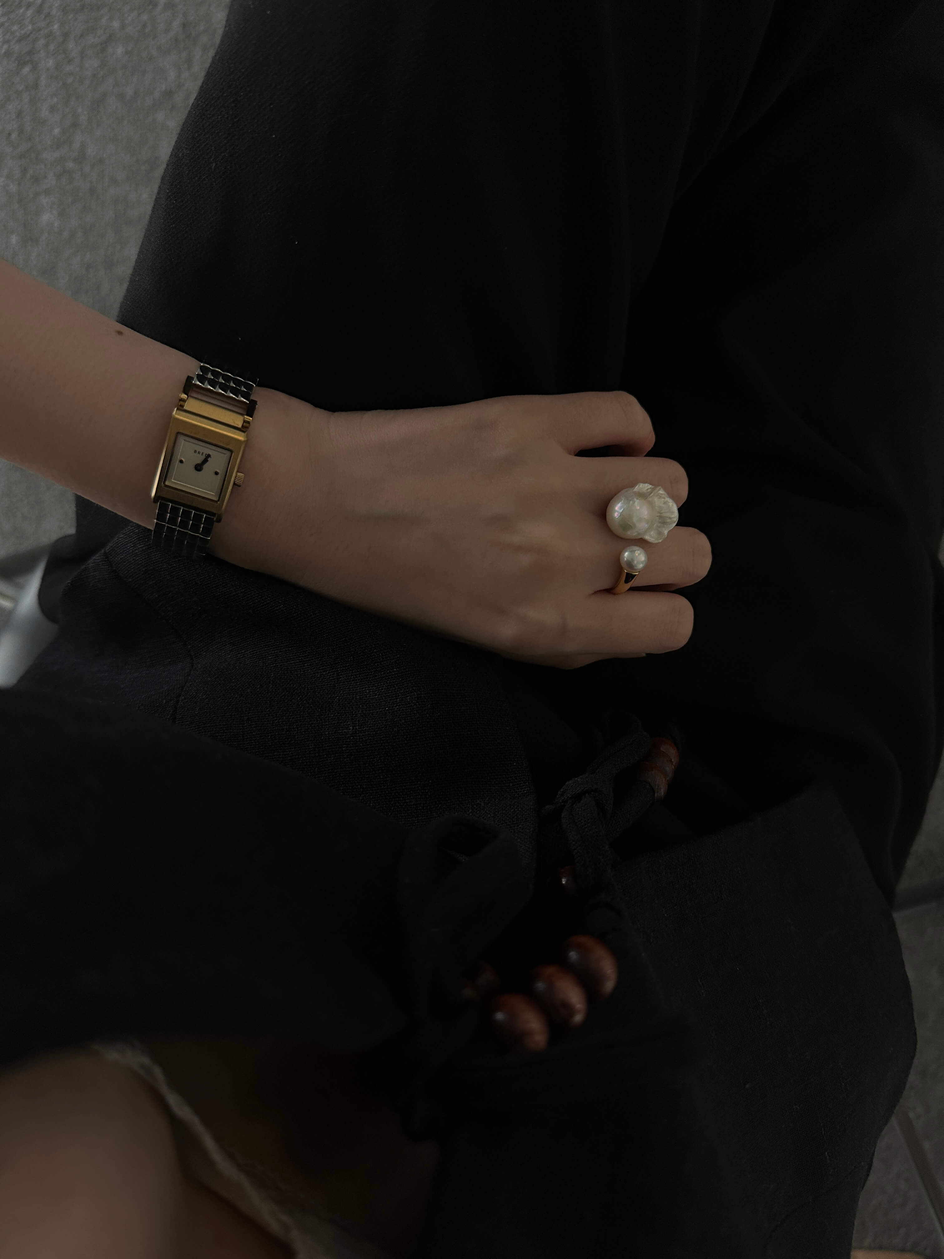 18K Gold Baroque Pearl Ring