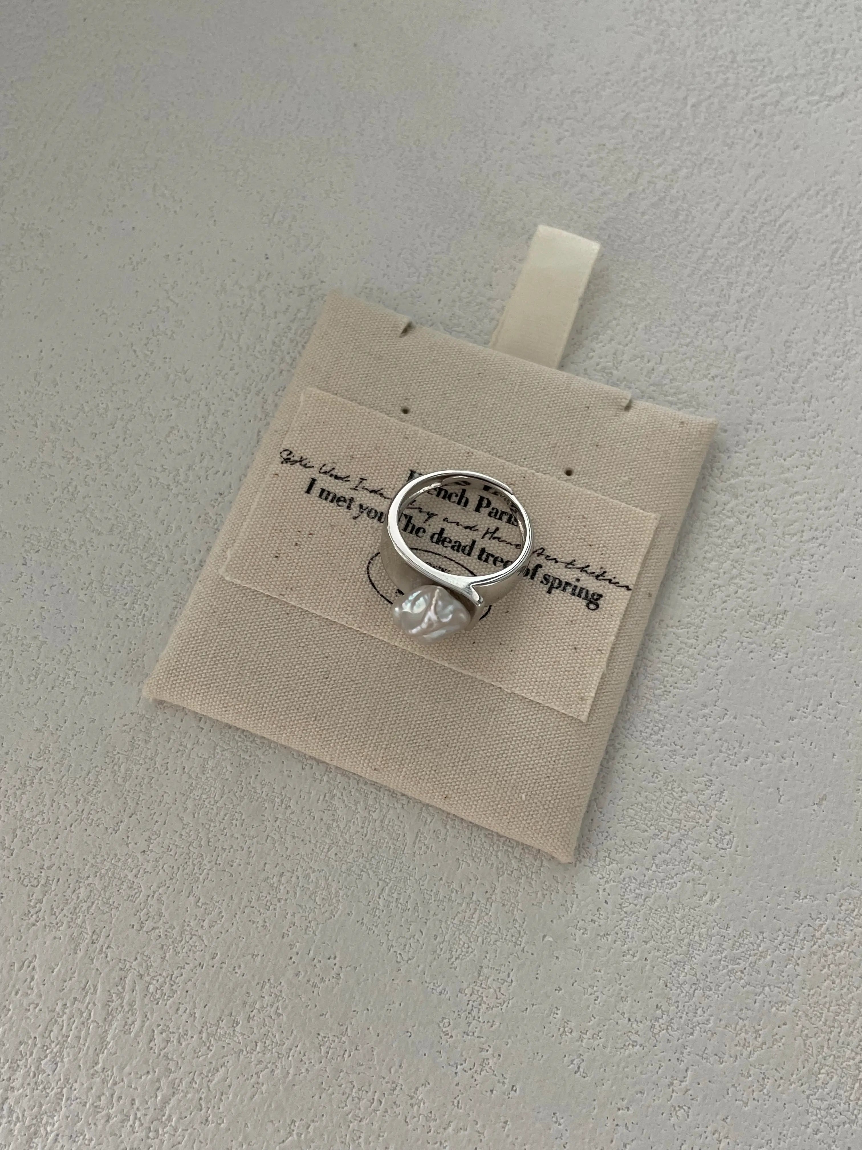 Keshi Pearl Sterling Silver Ring