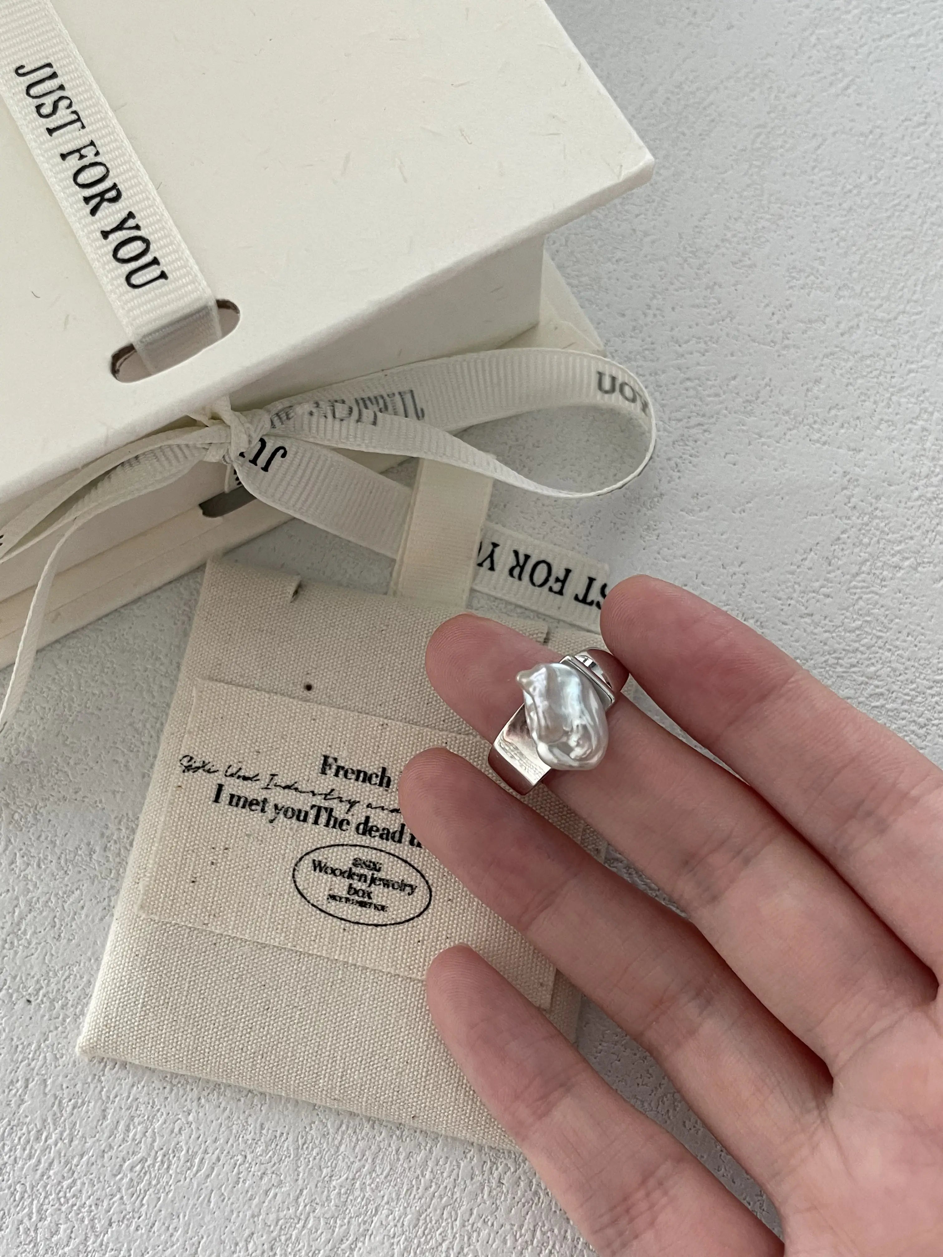 Keshi Pearl Sterling Silver Ring