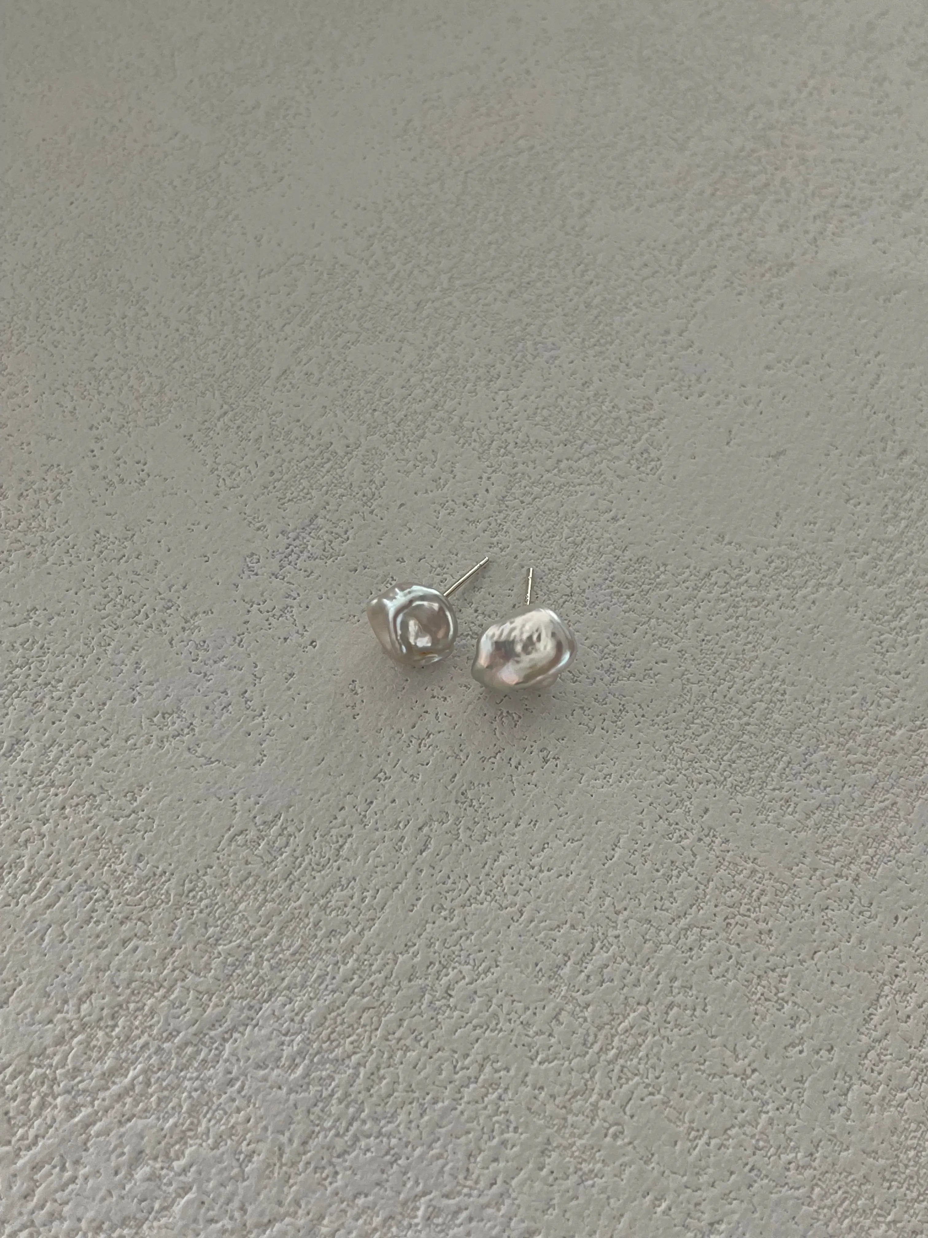 Small Irregular Baroque Pearl Stud Earrings