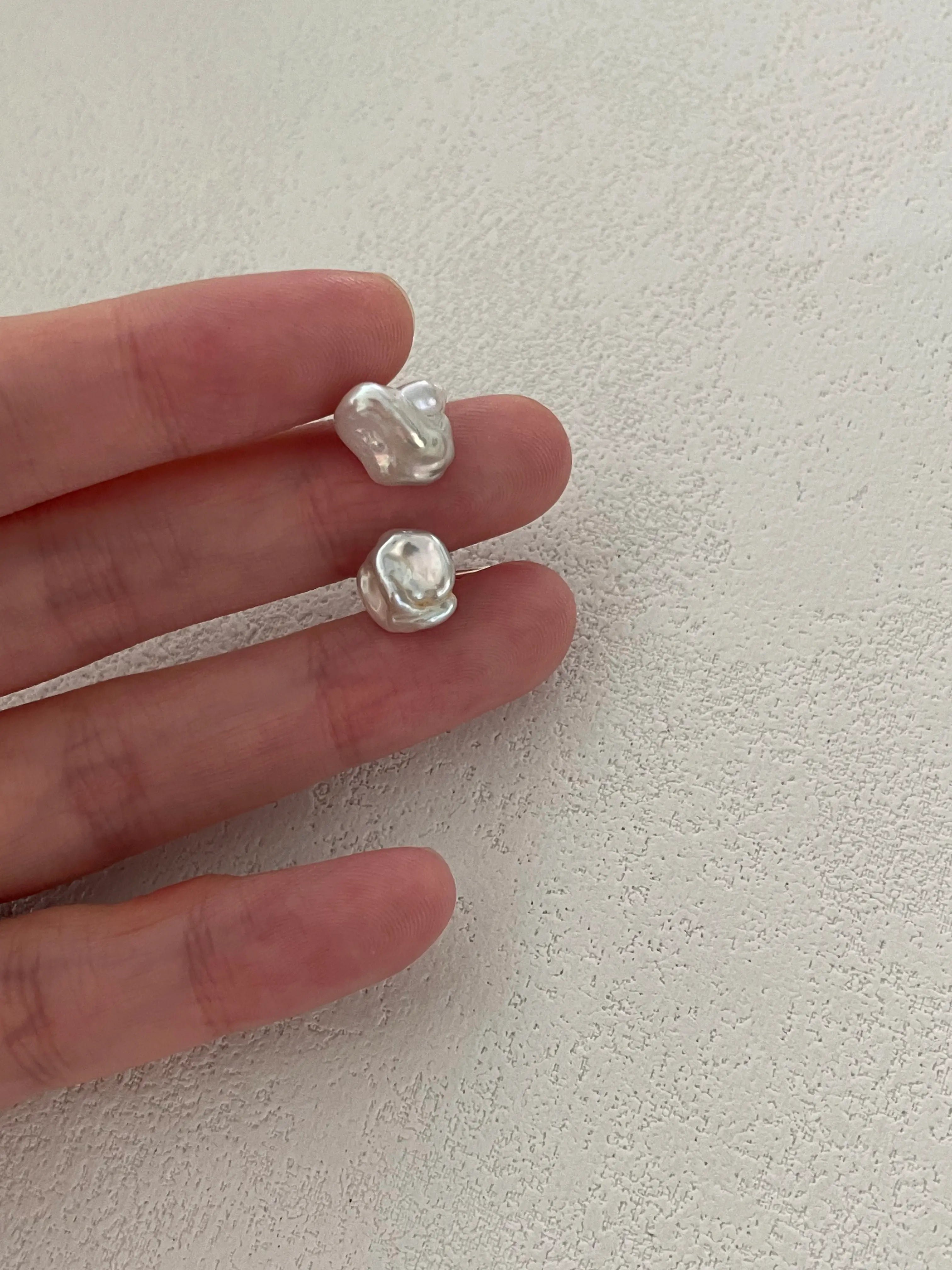 Small Irregular Baroque Pearl Stud Earrings