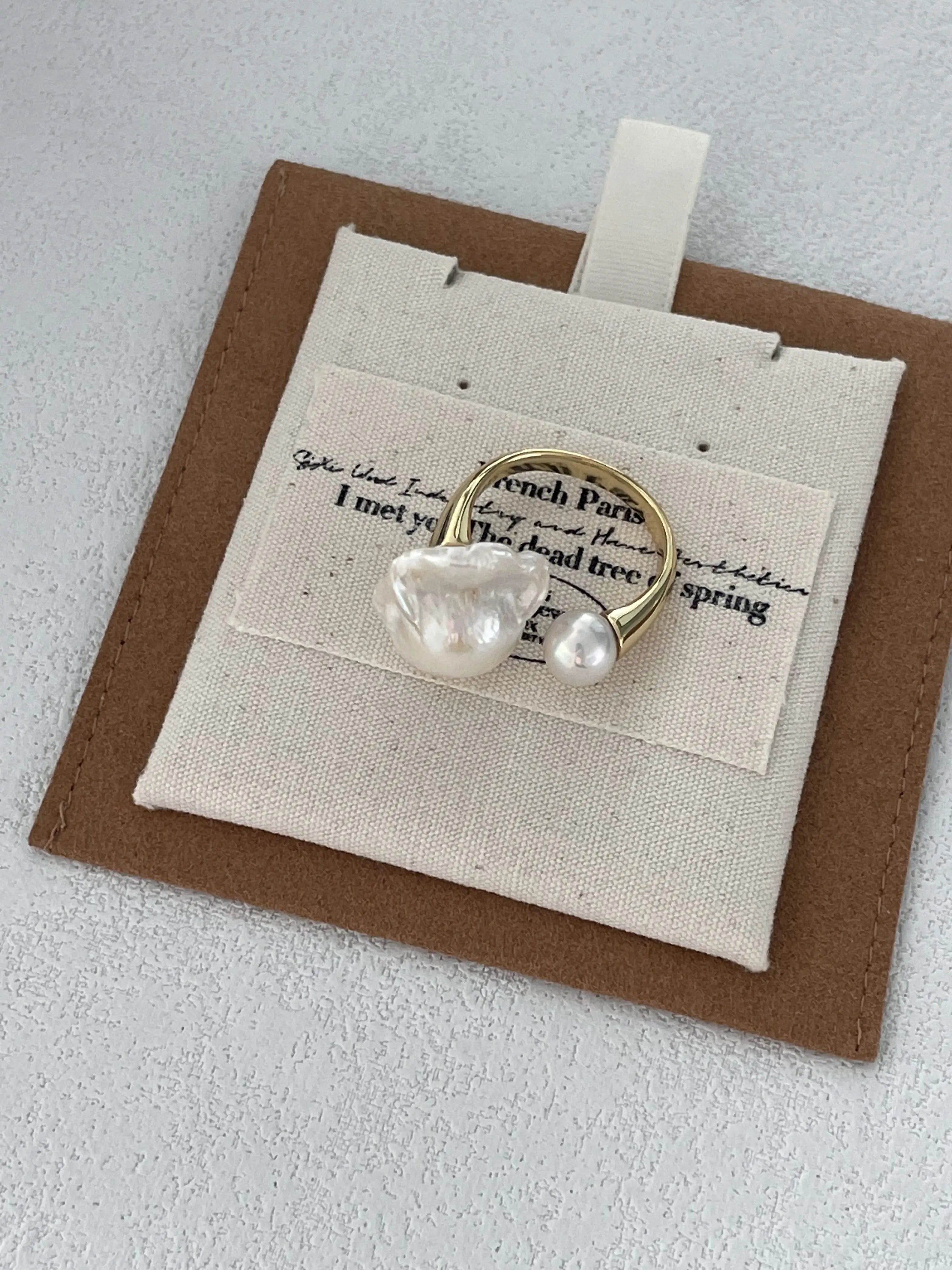 18K Gold Baroque Pearl Ring