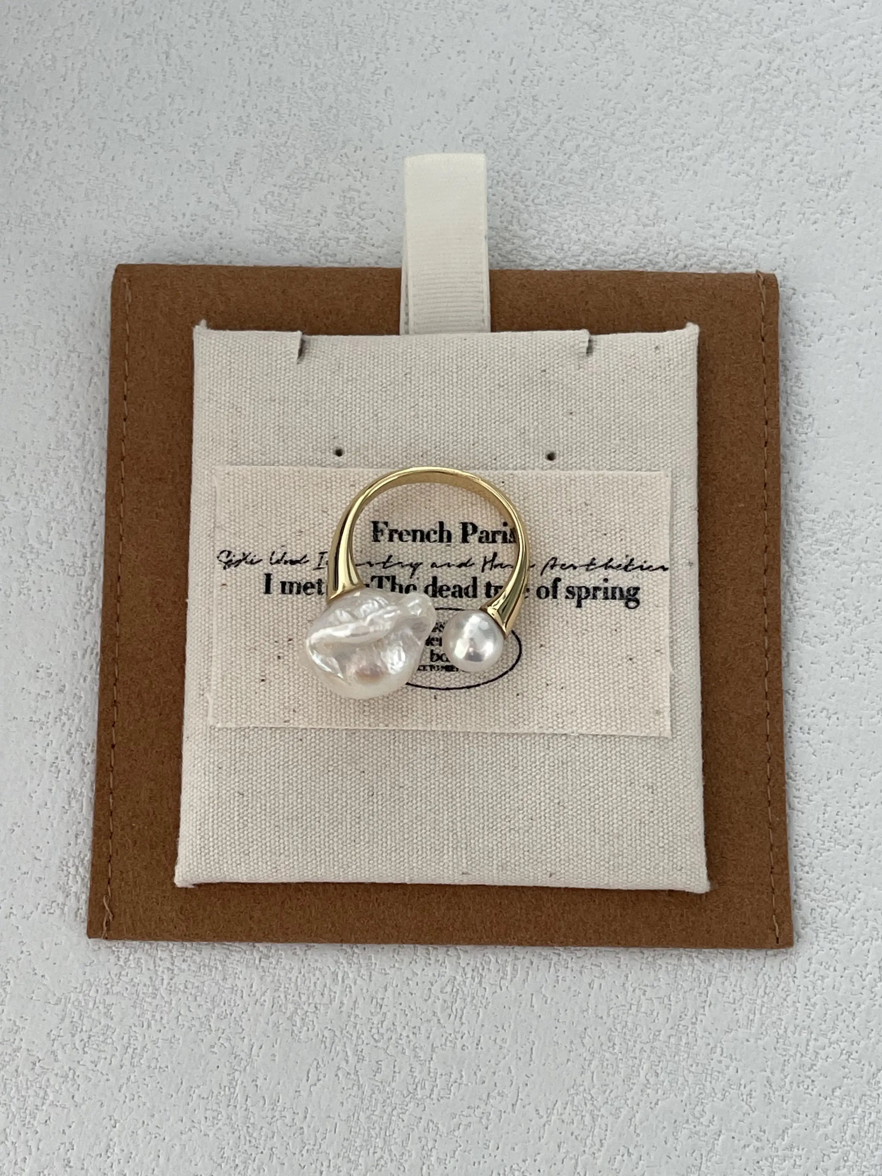 18K Gold Baroque Pearl Ring