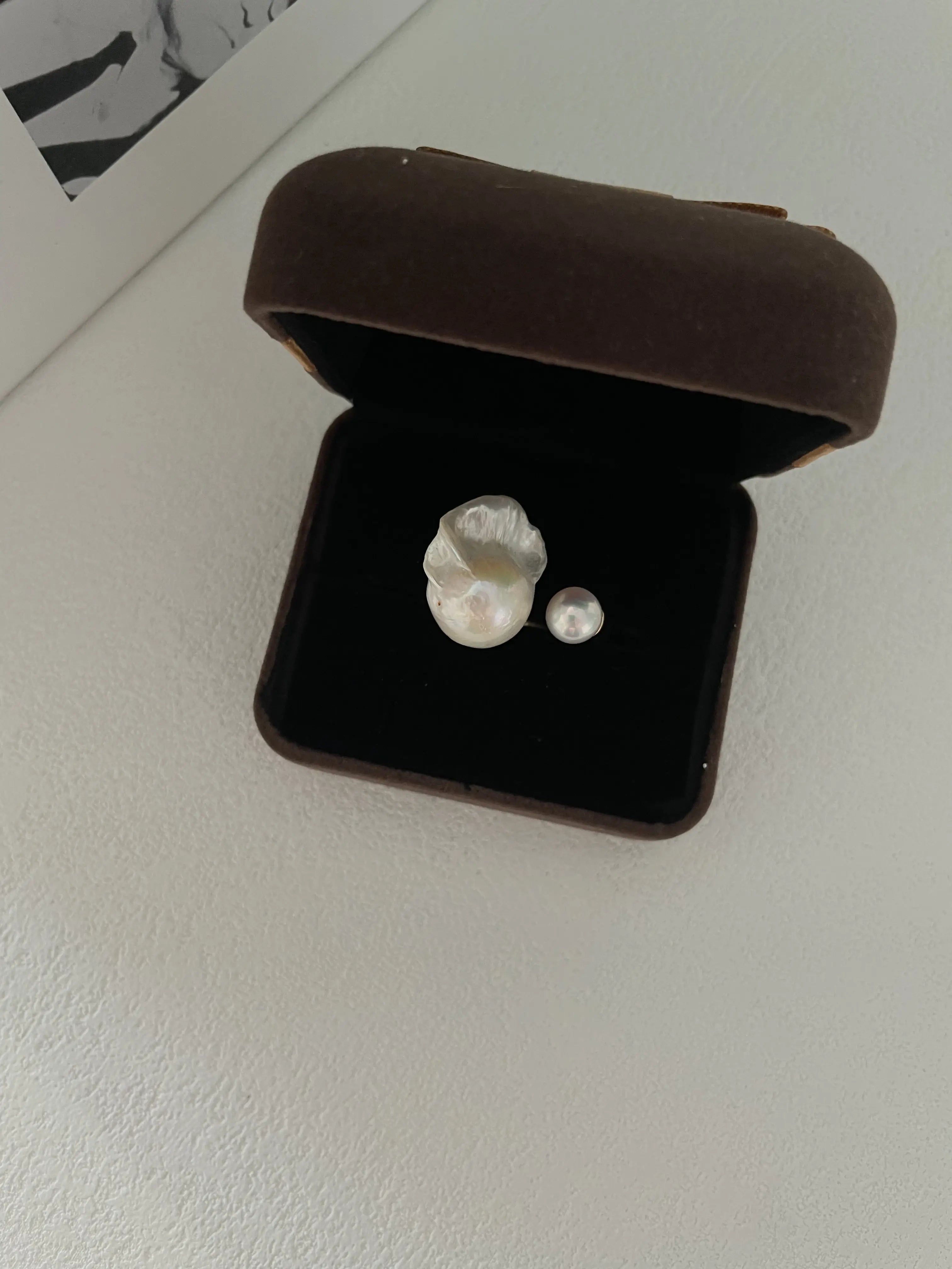 18K Gold Baroque Pearl Ring