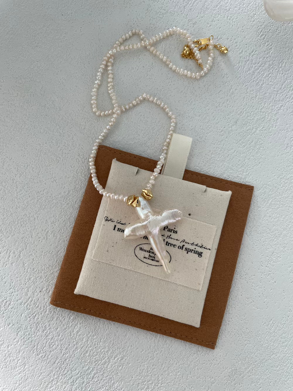 Cross Baroque Pearl Pendant Necklace