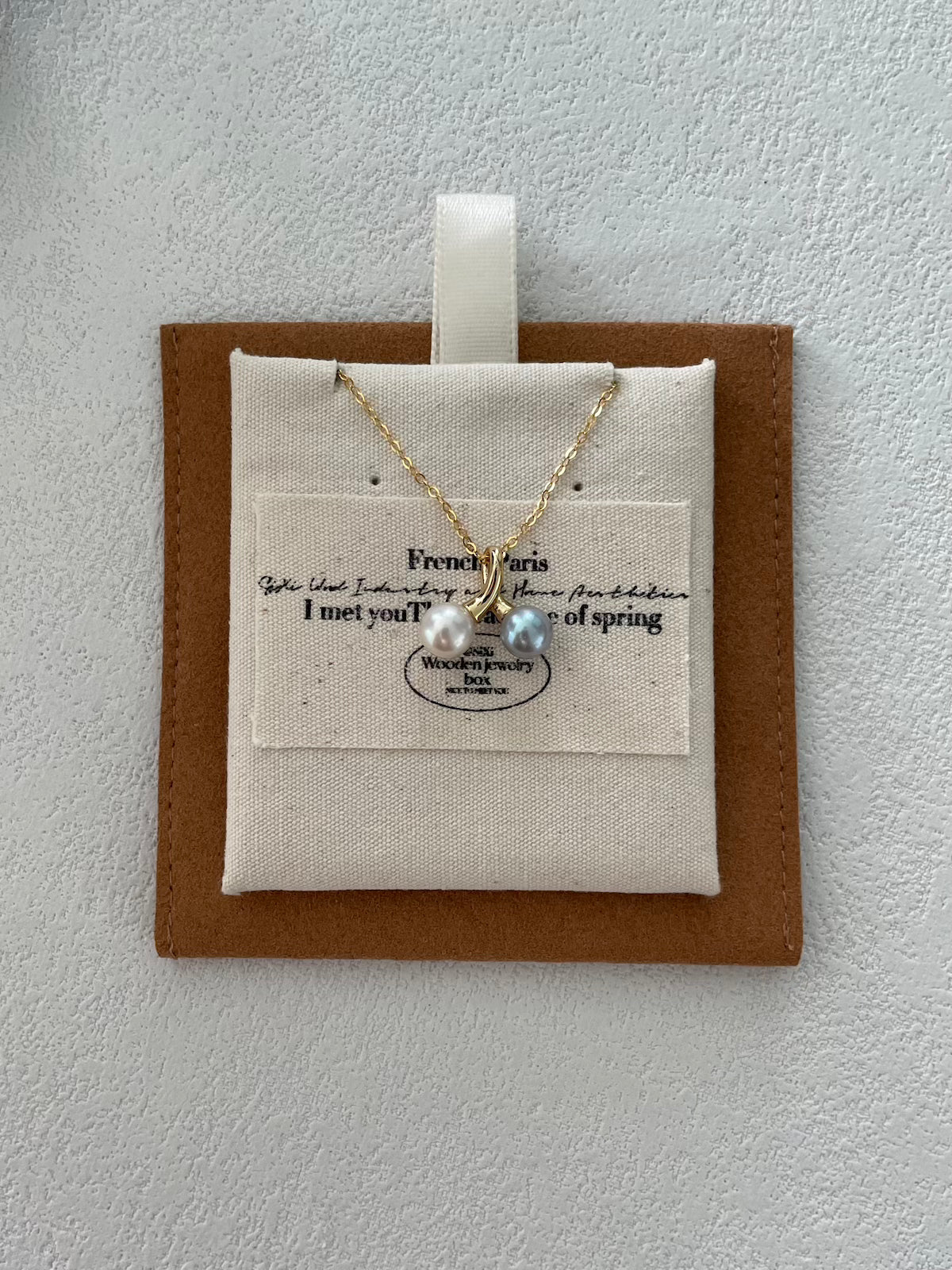 14K Gold Cherry Freshwater and Akoya Pearl Pendant Necklace