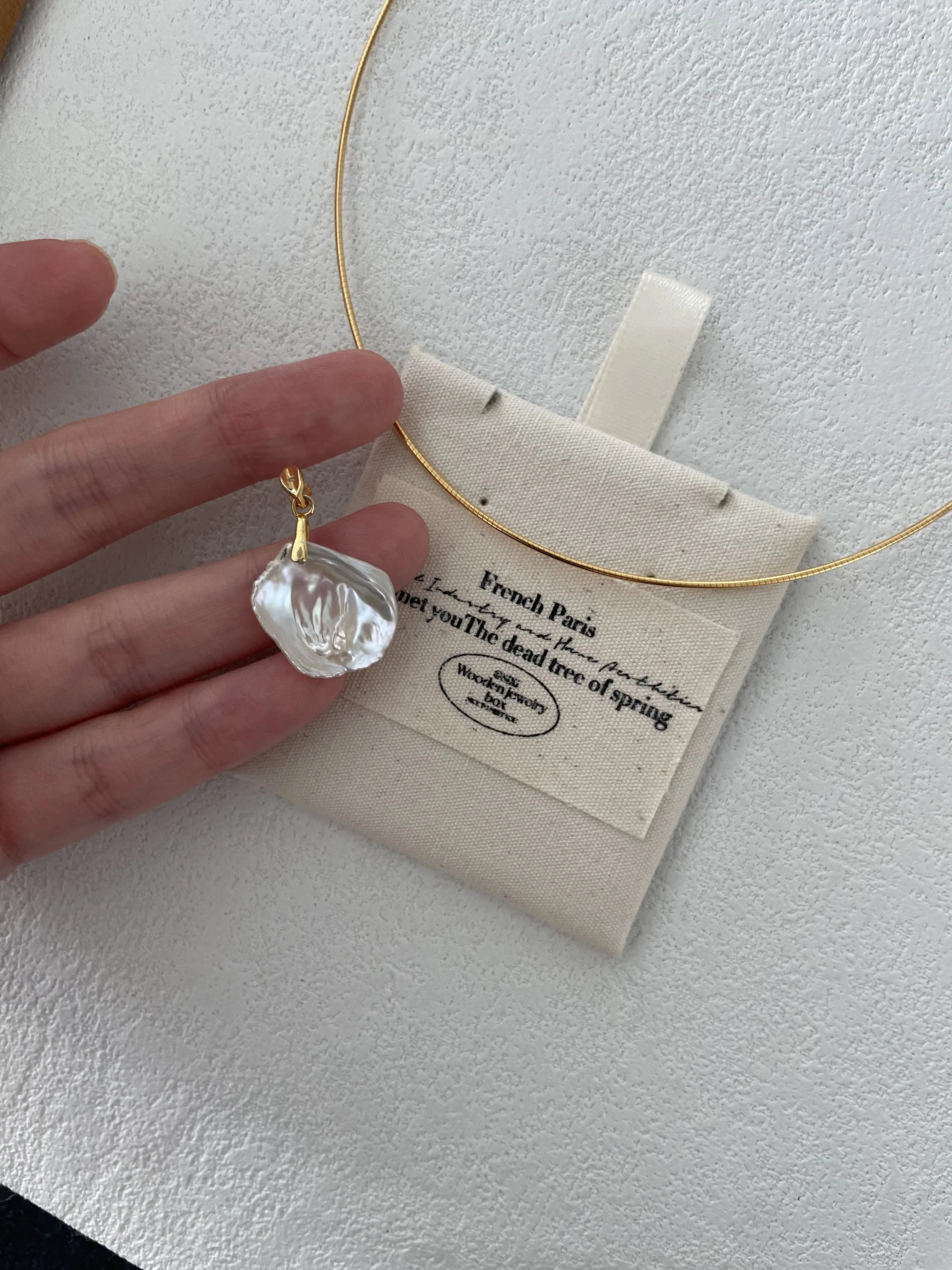 18K Gold Detachable Petal Pearl Pendant Necklace