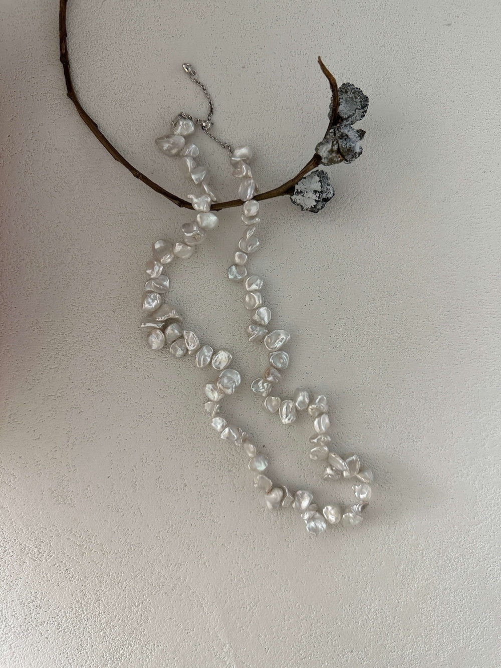 Petal-Shaped Keshi Pearl Necklace