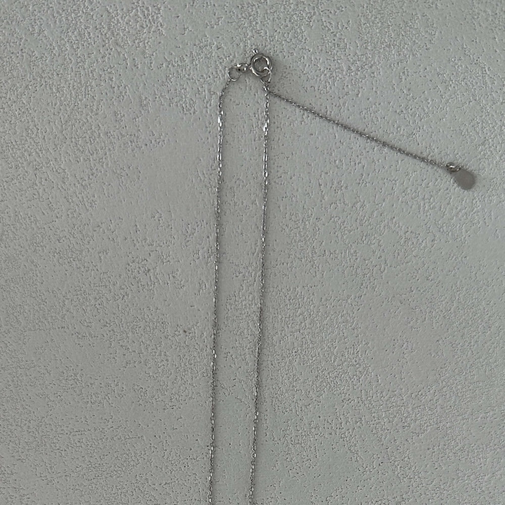 Double-Ring Baroque Pearl Pendant on Silver Chain