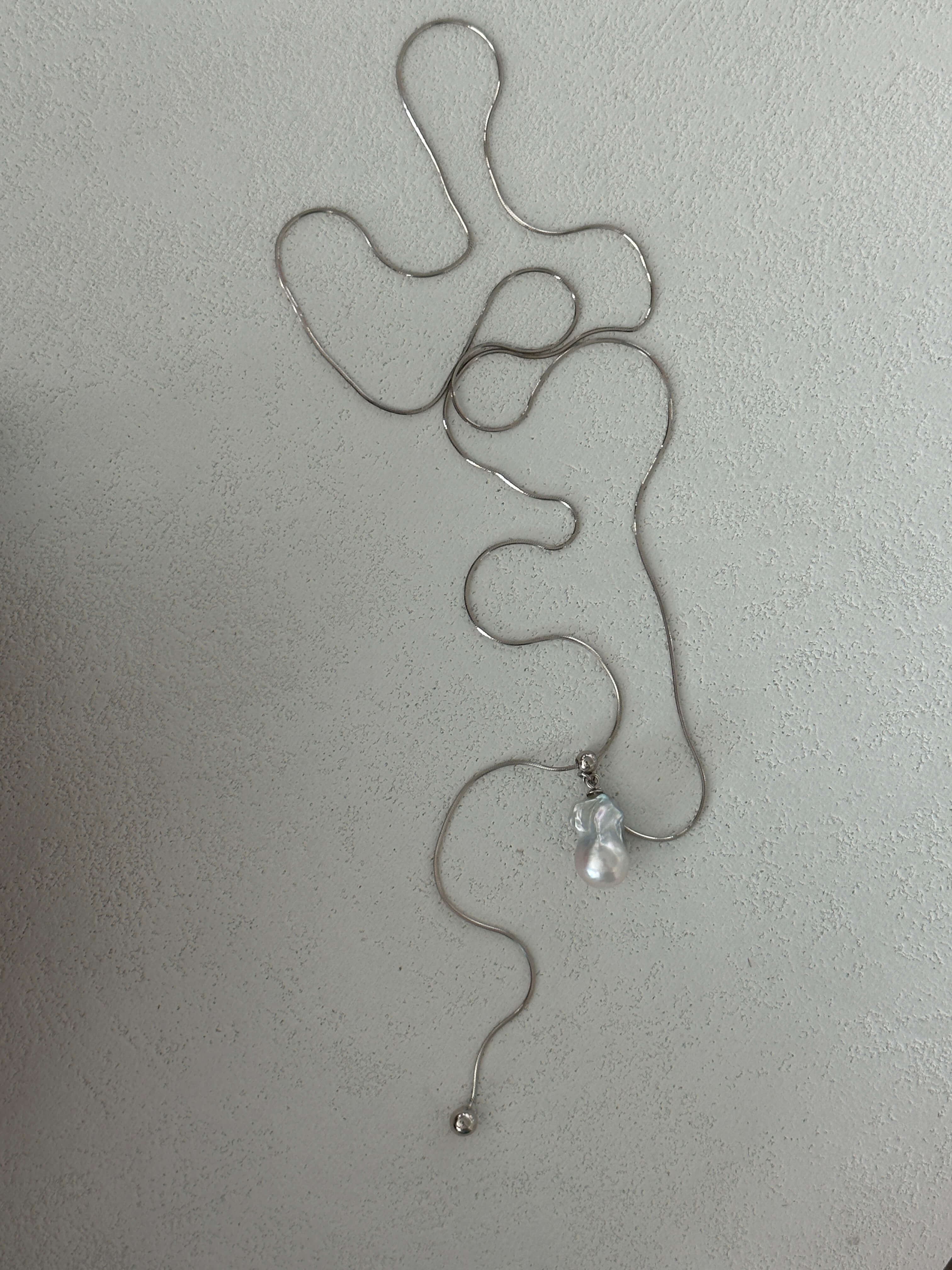 Baroque Pearl Pendant on Adjustable Silver Chain