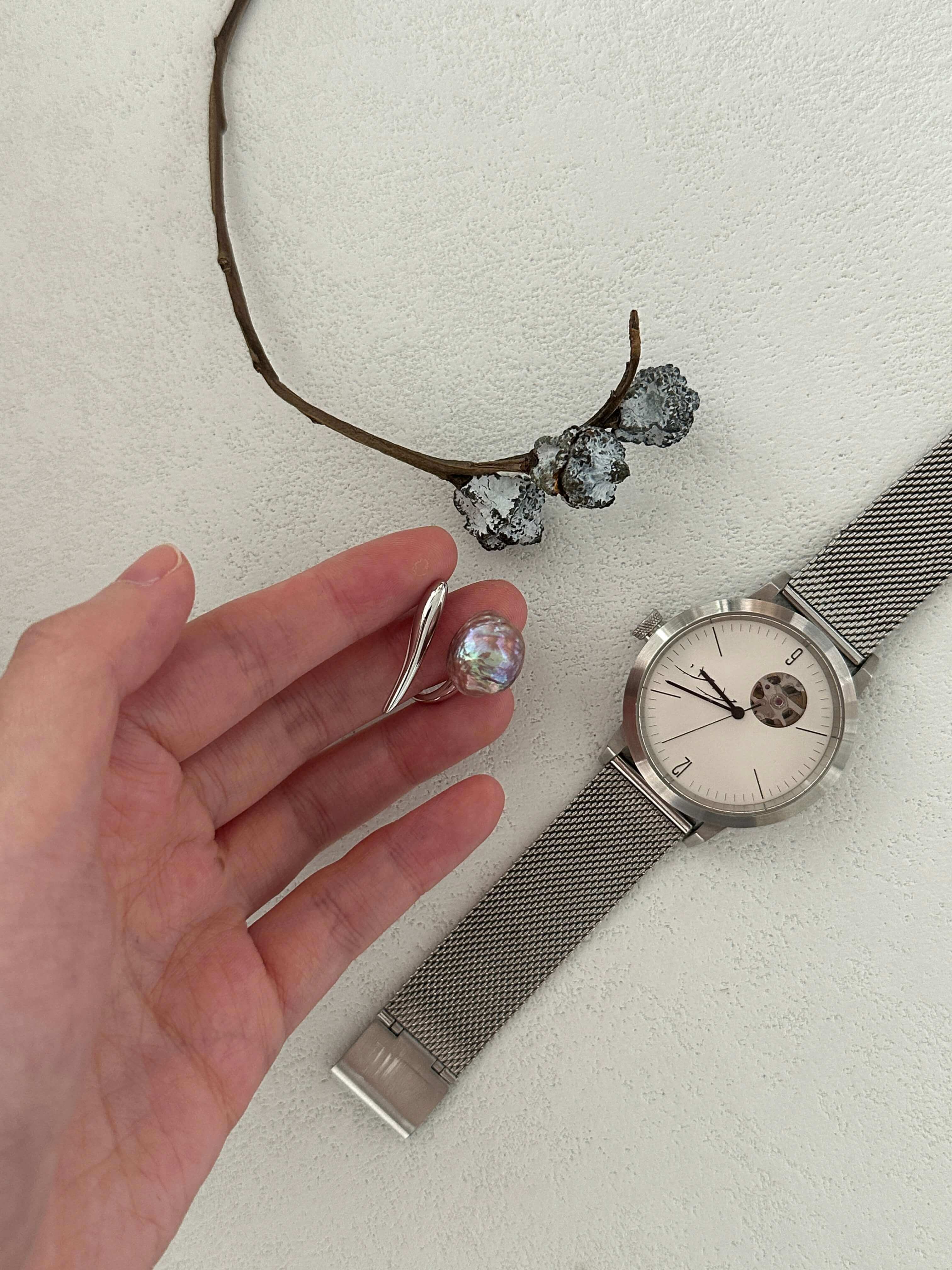 Purple Baroque Pearl Sterling Silver Ring