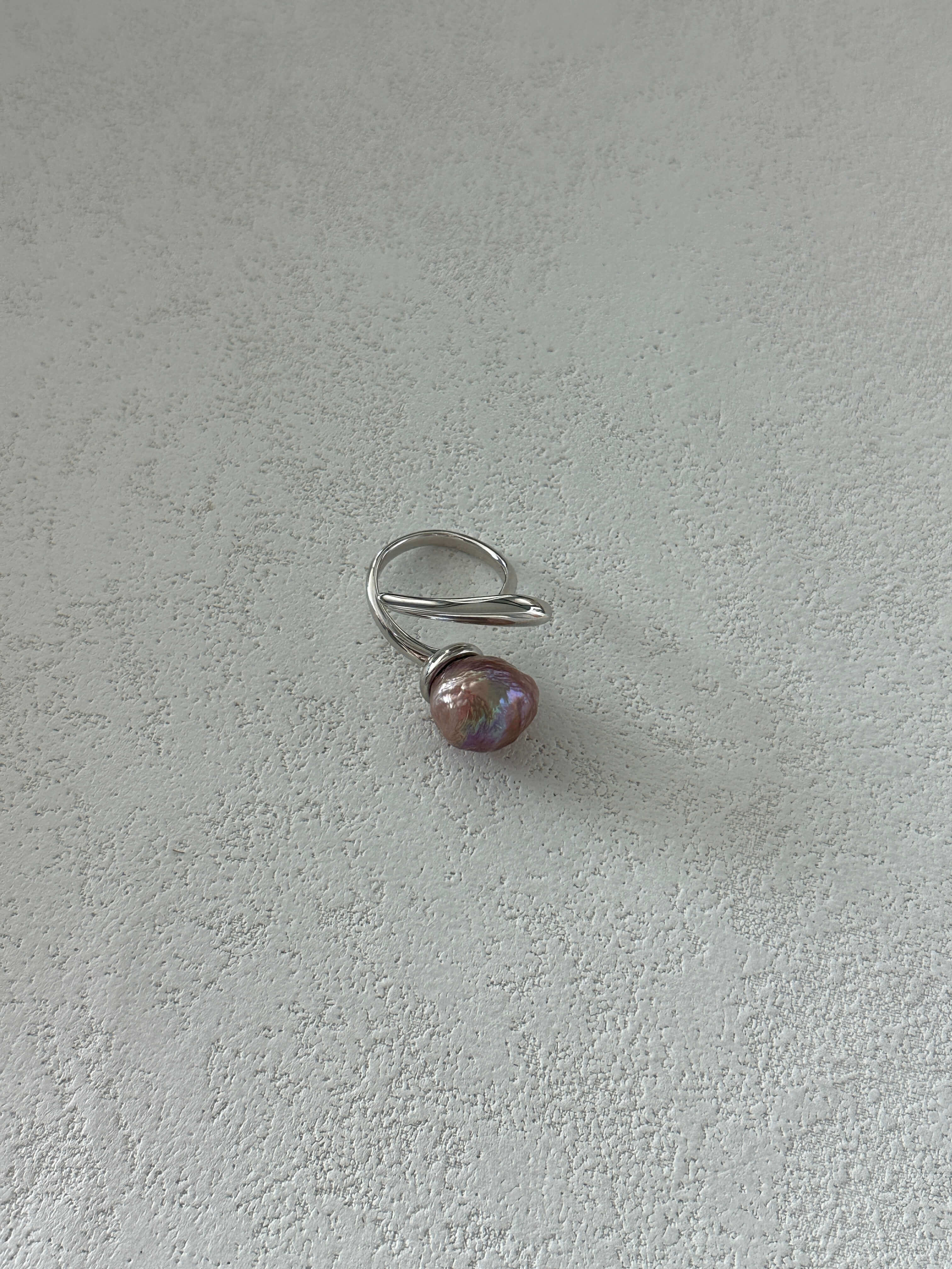 Purple Baroque Pearl Sterling Silver Ring