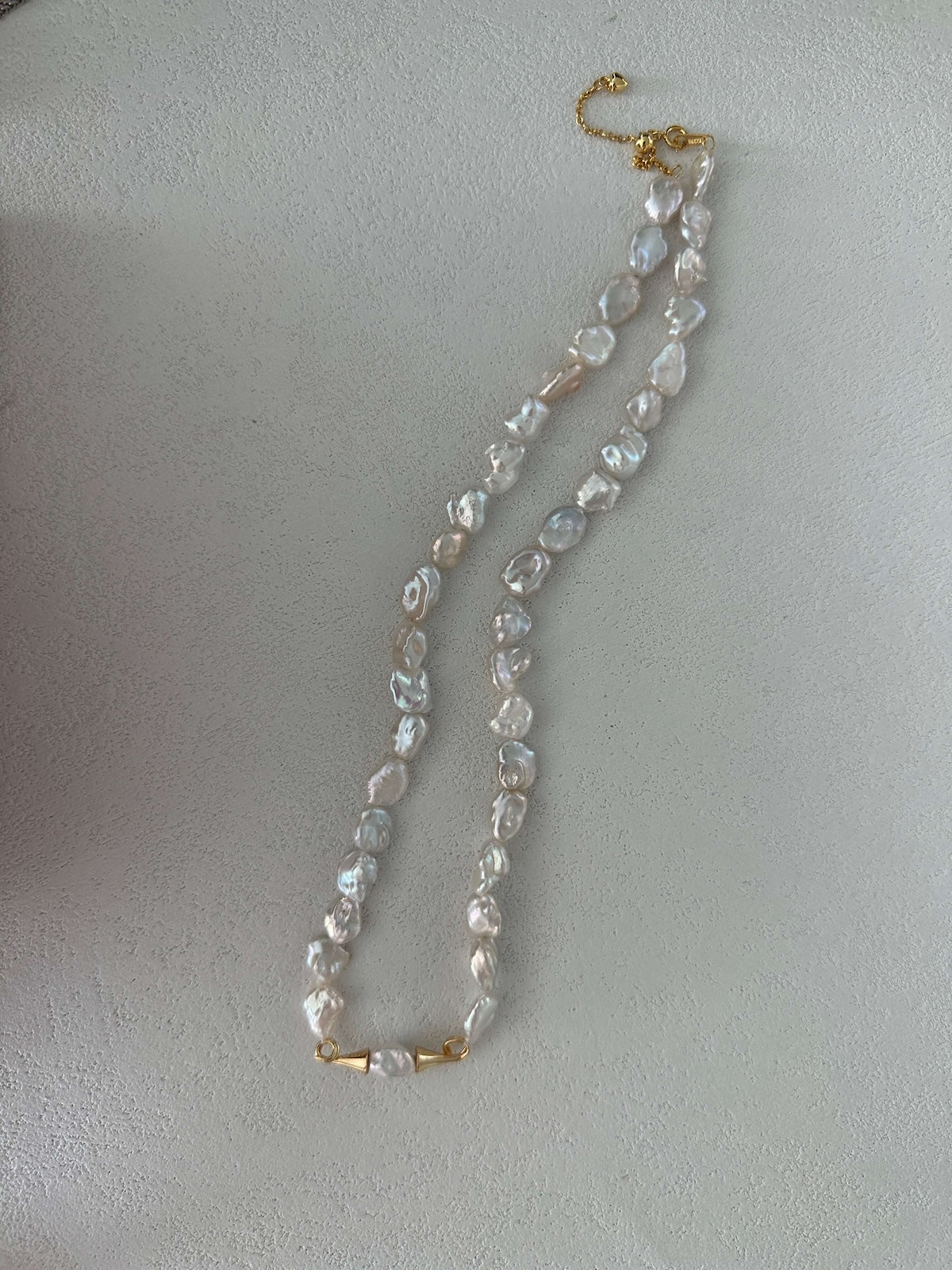 18K Gold Freshwater Keshi Pearl Strand Necklace