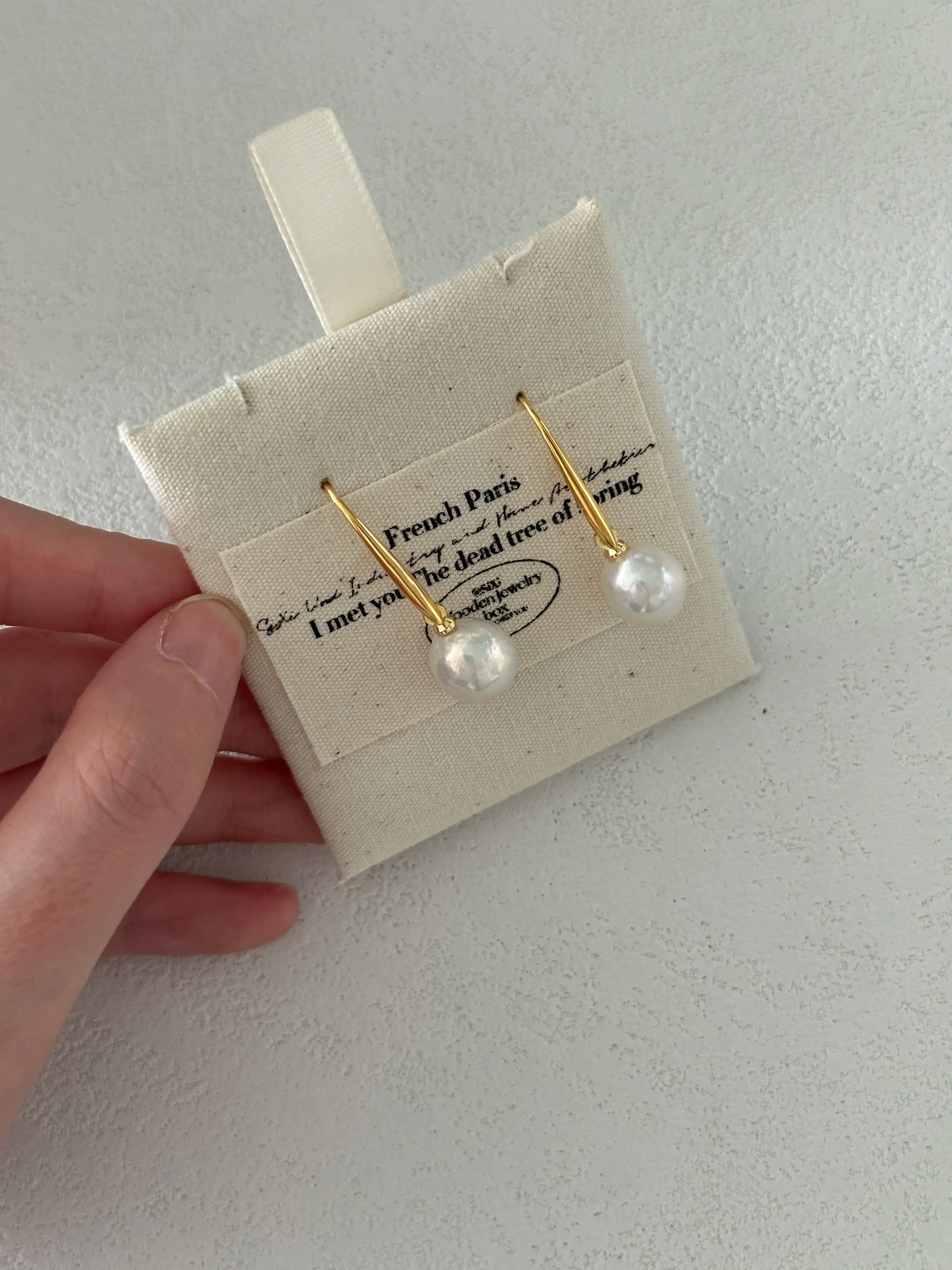 18K Gold Vintage Pearl Earrings