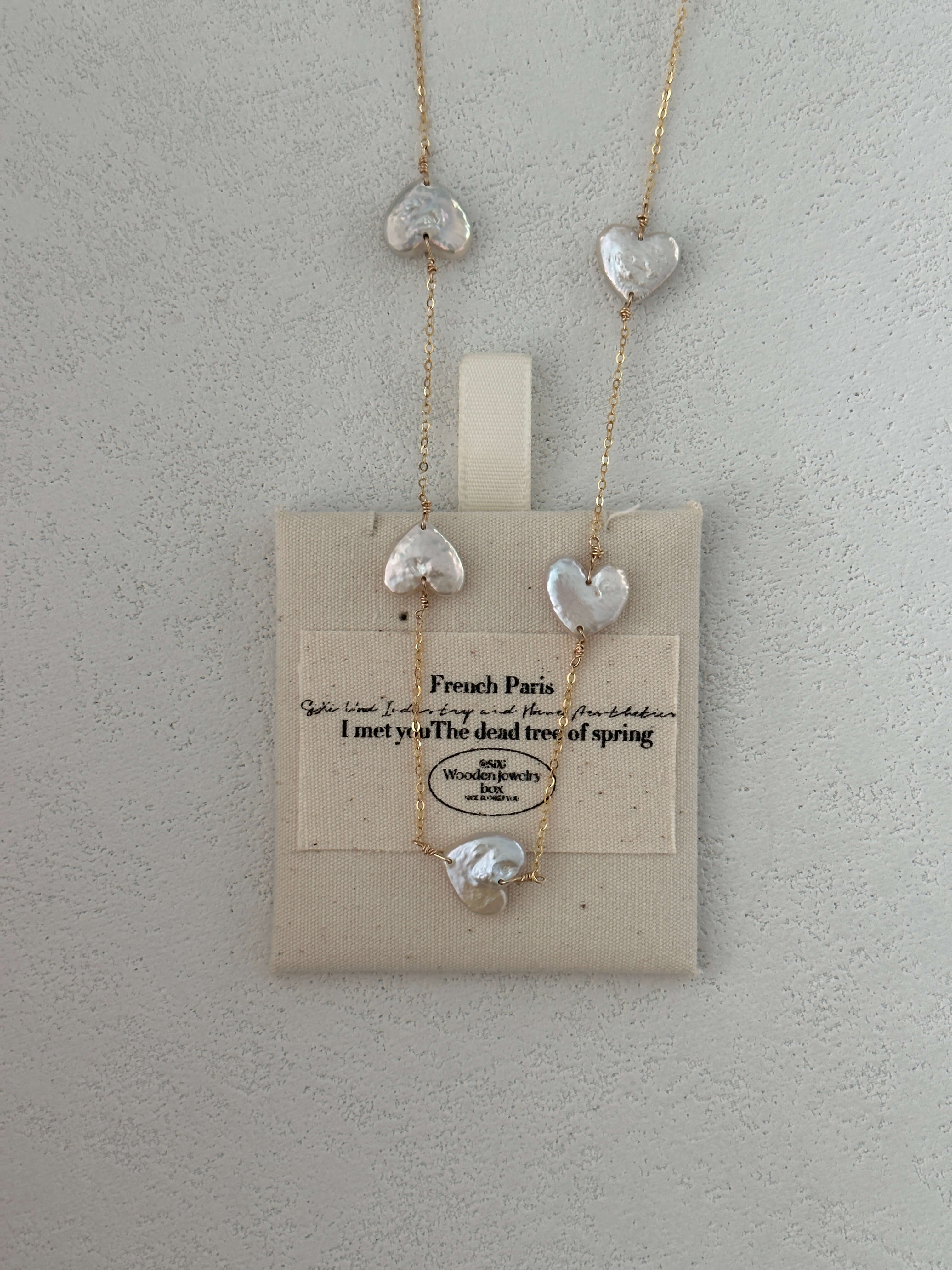 14K Gold Heart Baroque Pearl Necklace