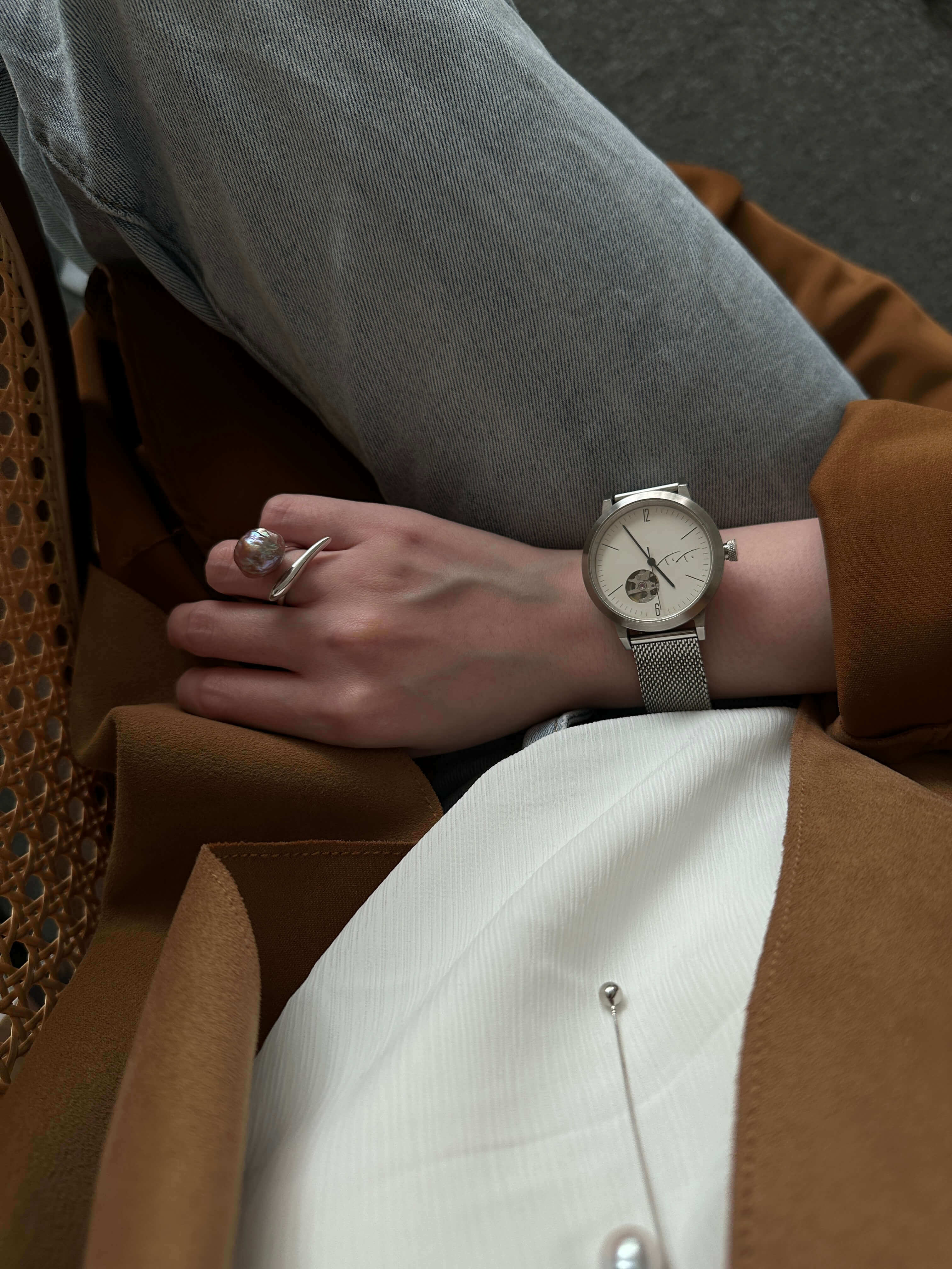 Purple Baroque Pearl Sterling Silver Ring