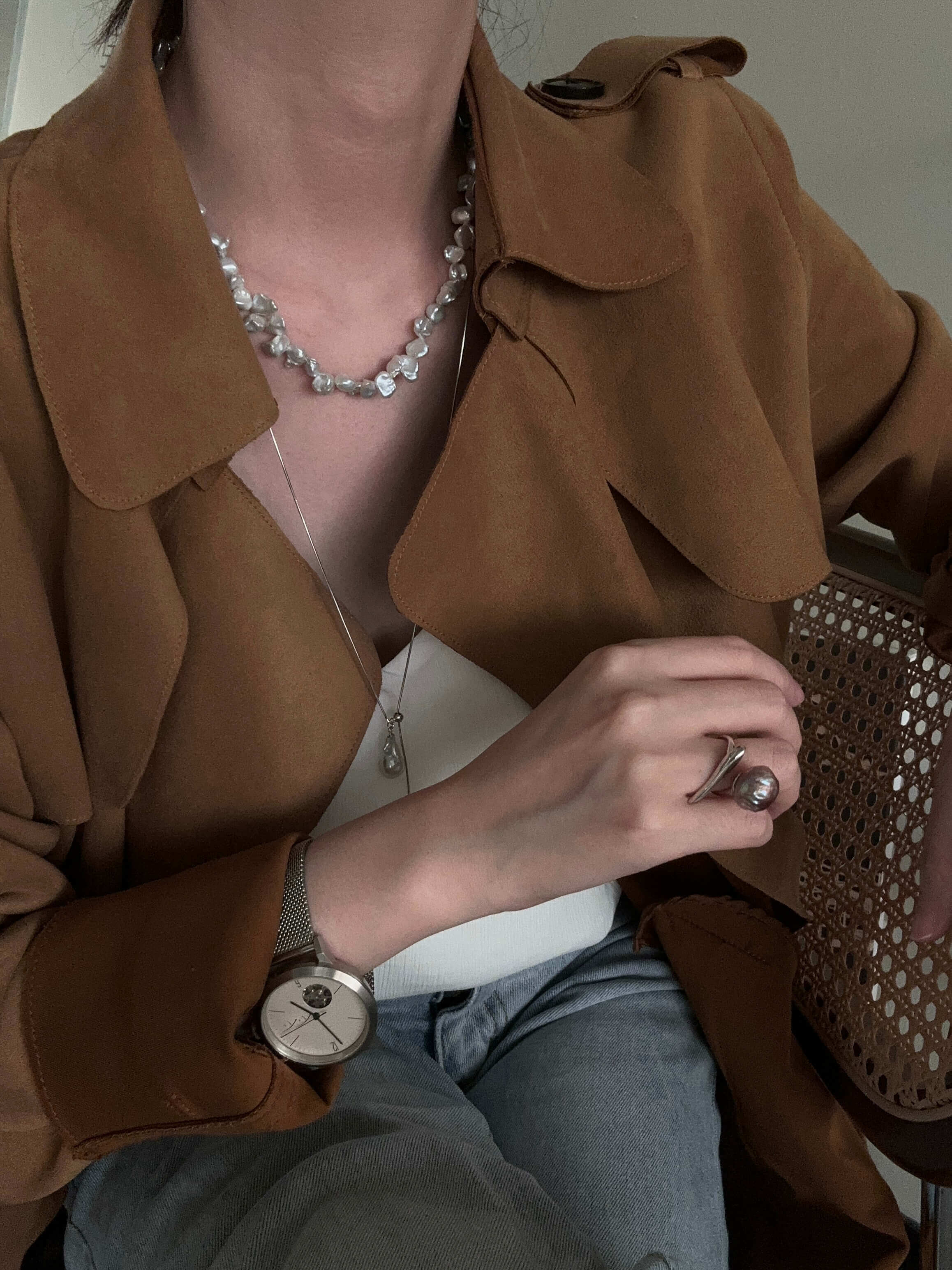 Purple Baroque Pearl Sterling Silver Ring