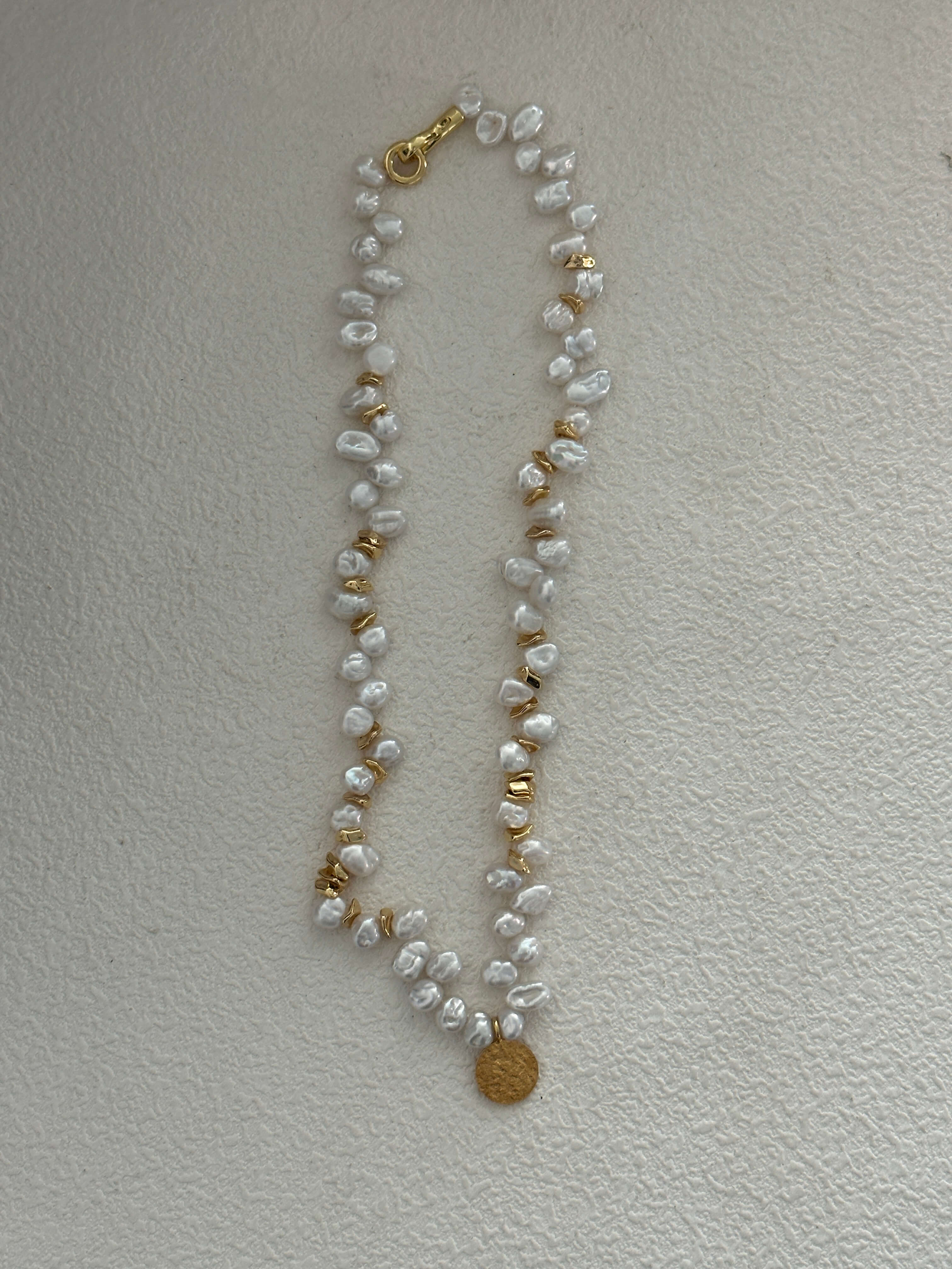 18K Gold Keshi Pearl Necklace