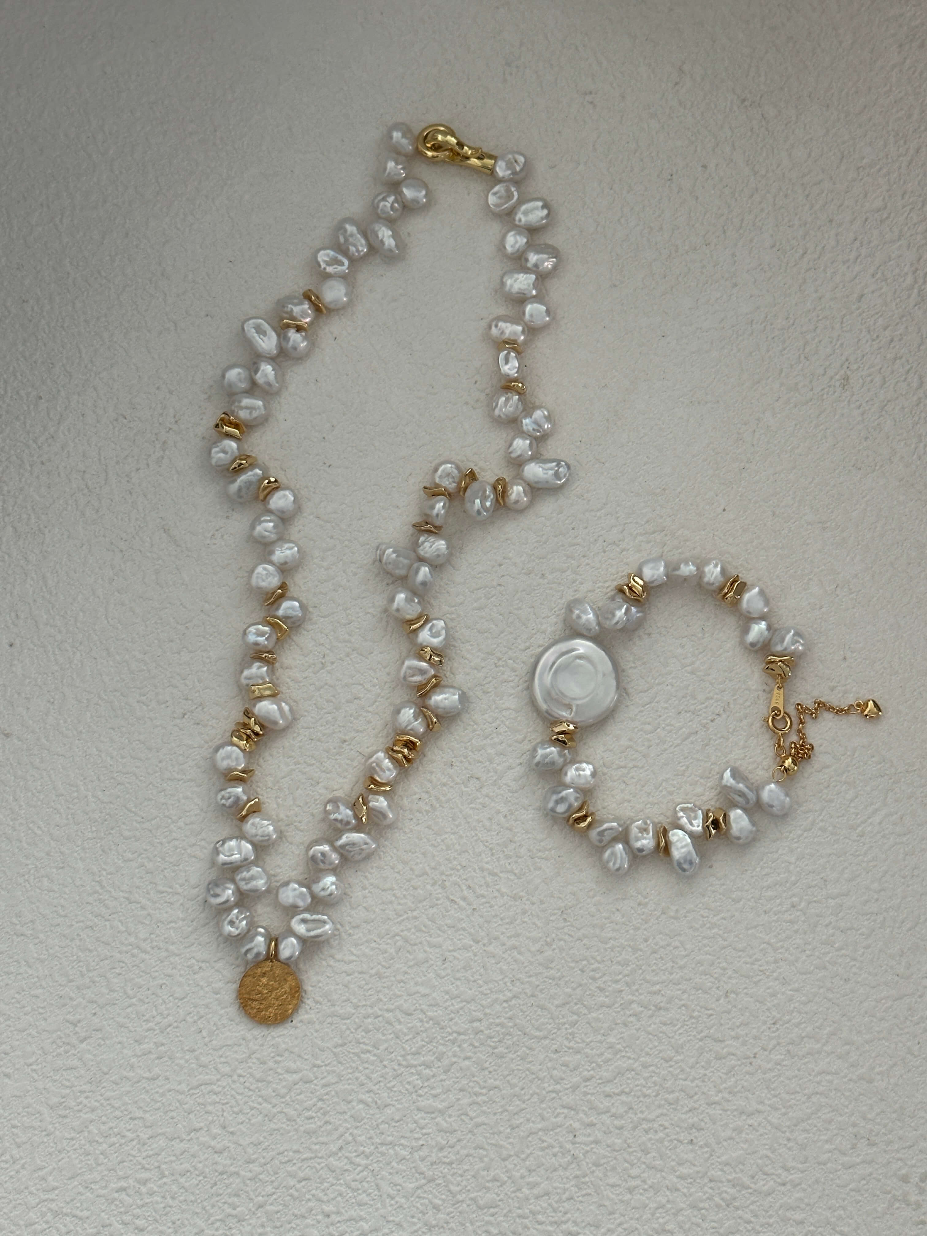 18K Gold Keshi Pearl Necklace