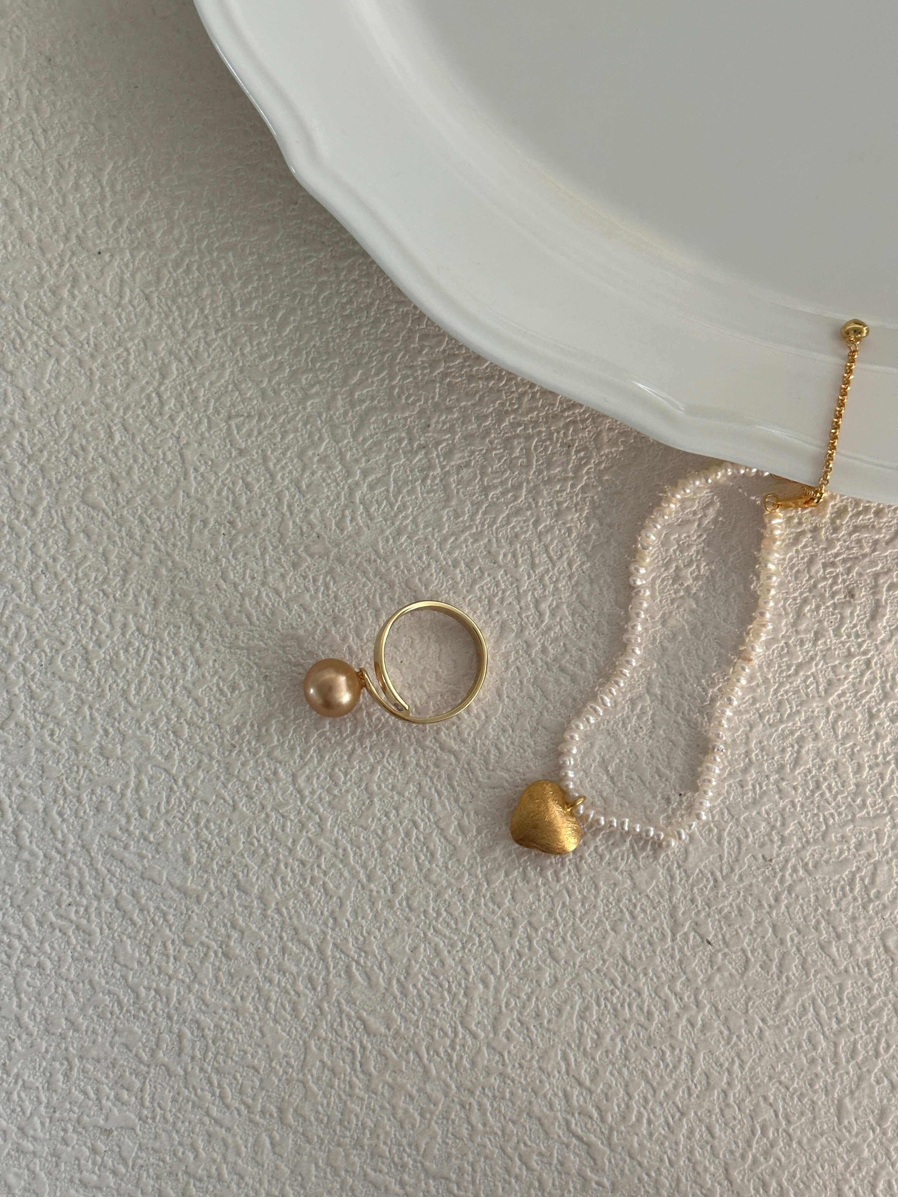 18K Gold Golden Freshwater Pearl Ring