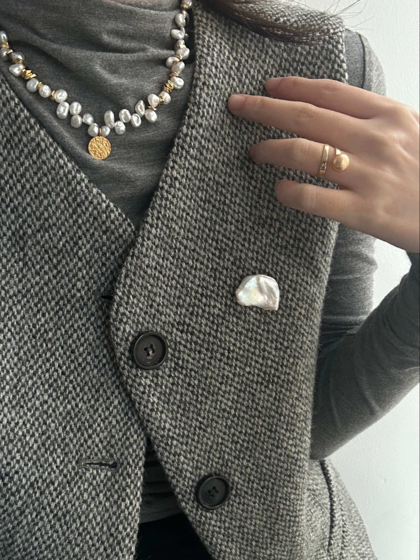 18K Gold Golden Freshwater Pearl Ring