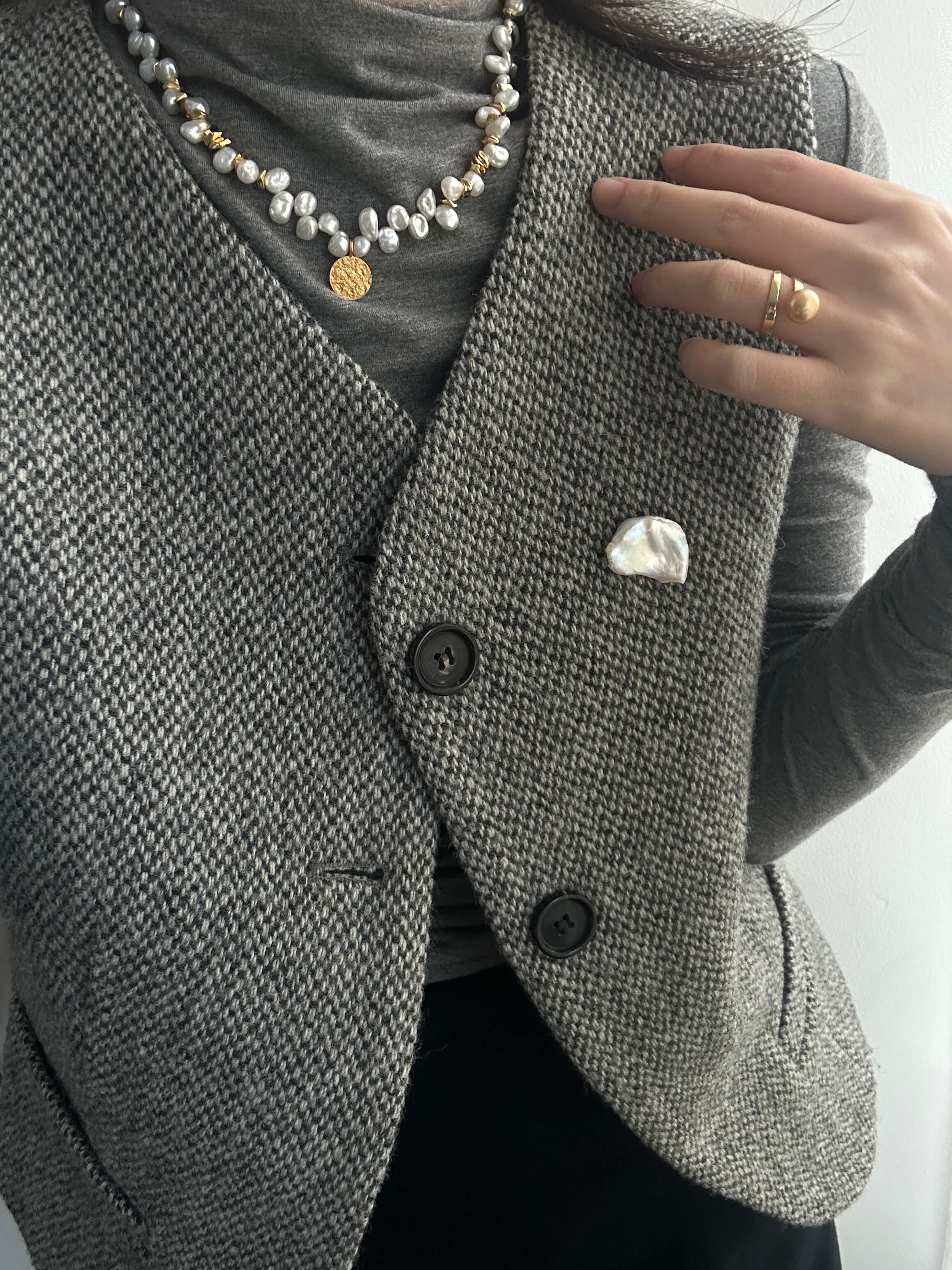 18K Gold Keshi Pearl Necklace