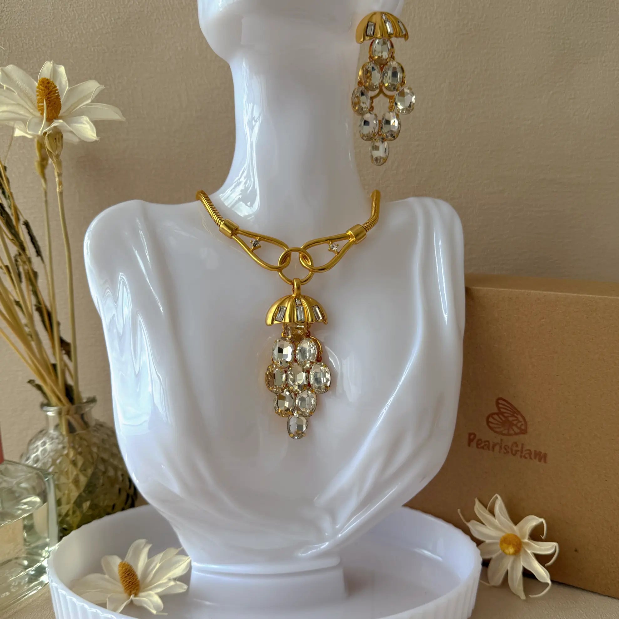 Golden Grape Crystal Jewelry Set - Crystal Collection