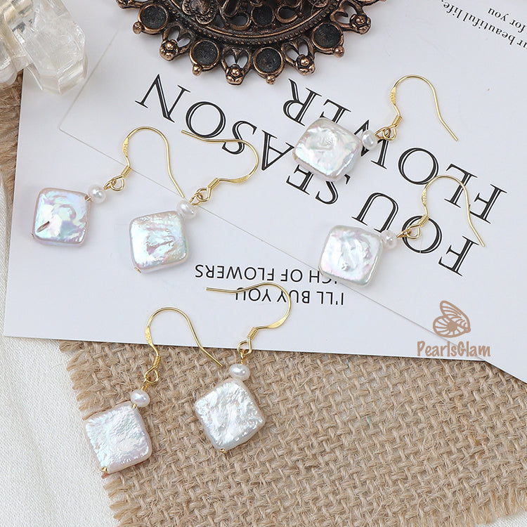 Baroque Square Drop Earrings