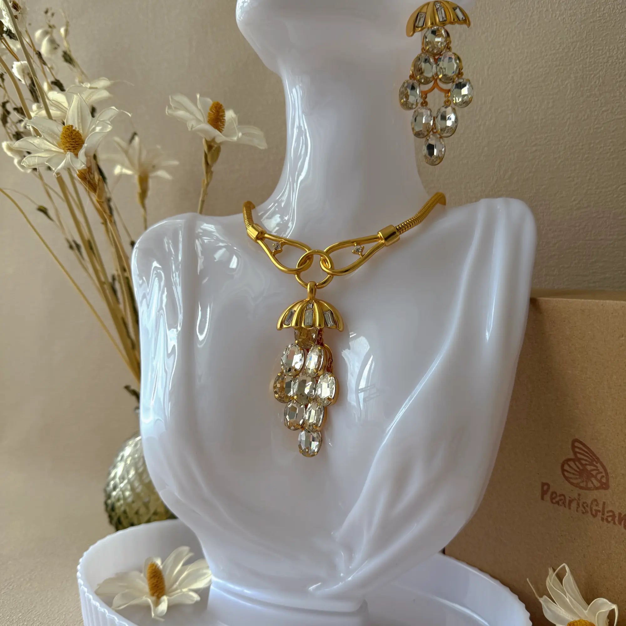 Golden Grape Crystal Jewelry Set - Crystal Collection