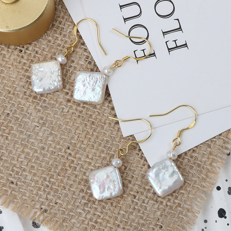 Baroque Square Drop Earrings