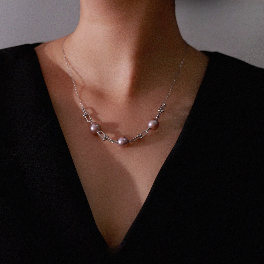 Grace Chain 10mm Lavender Pink Freshwater Pearl Necklace