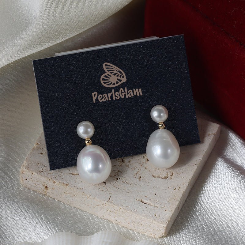 Teardrop Freshwater Pearl Drop Earrings