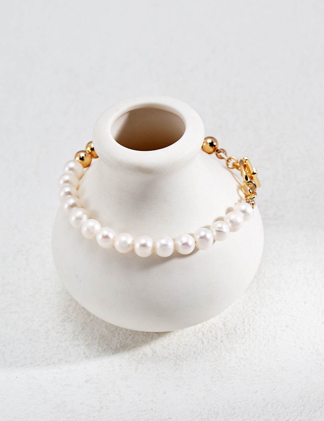 18K Gold Pearl & Bead Bracelet