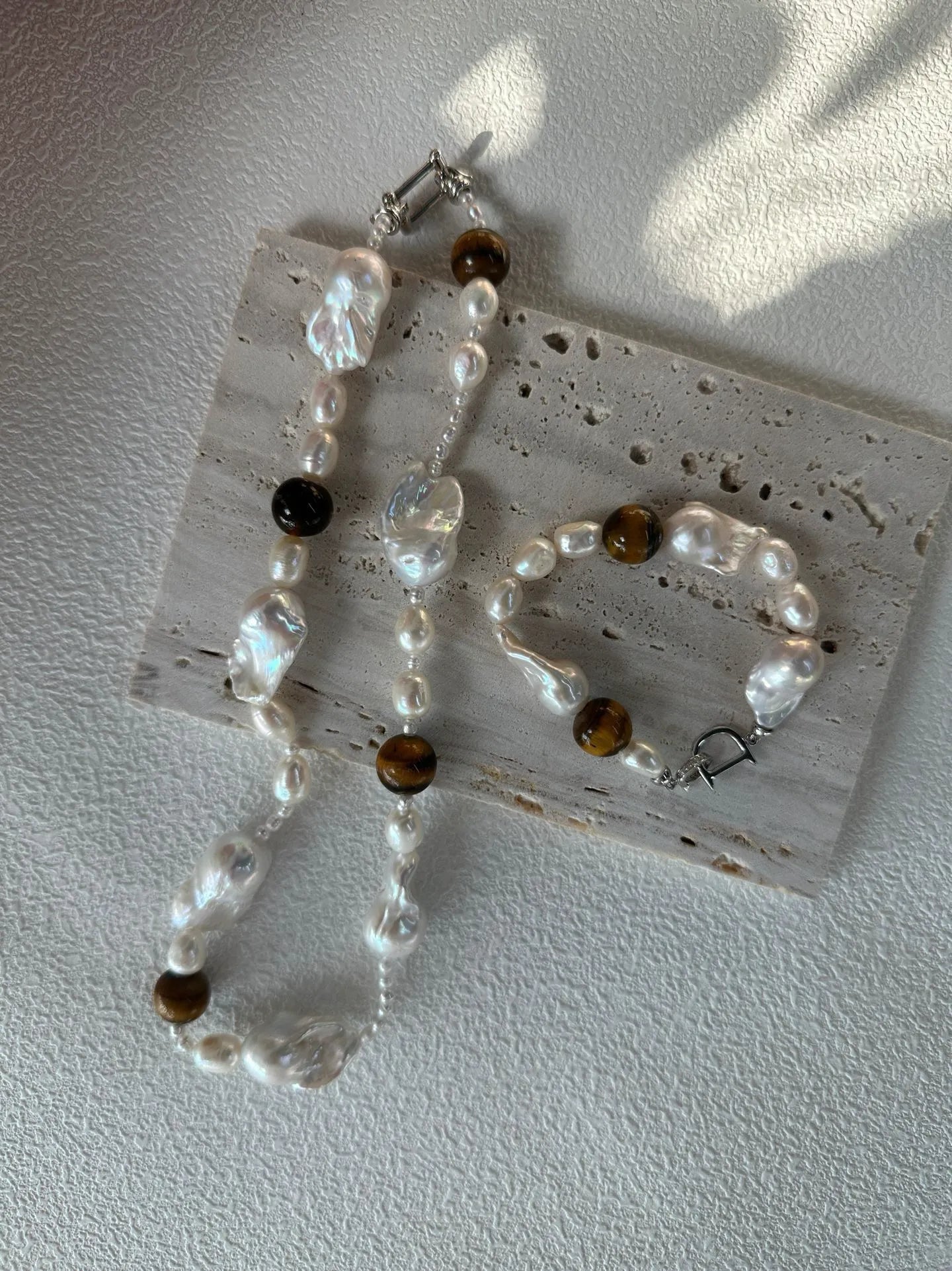 Baroque Pearl and Tiger's Eye Sets